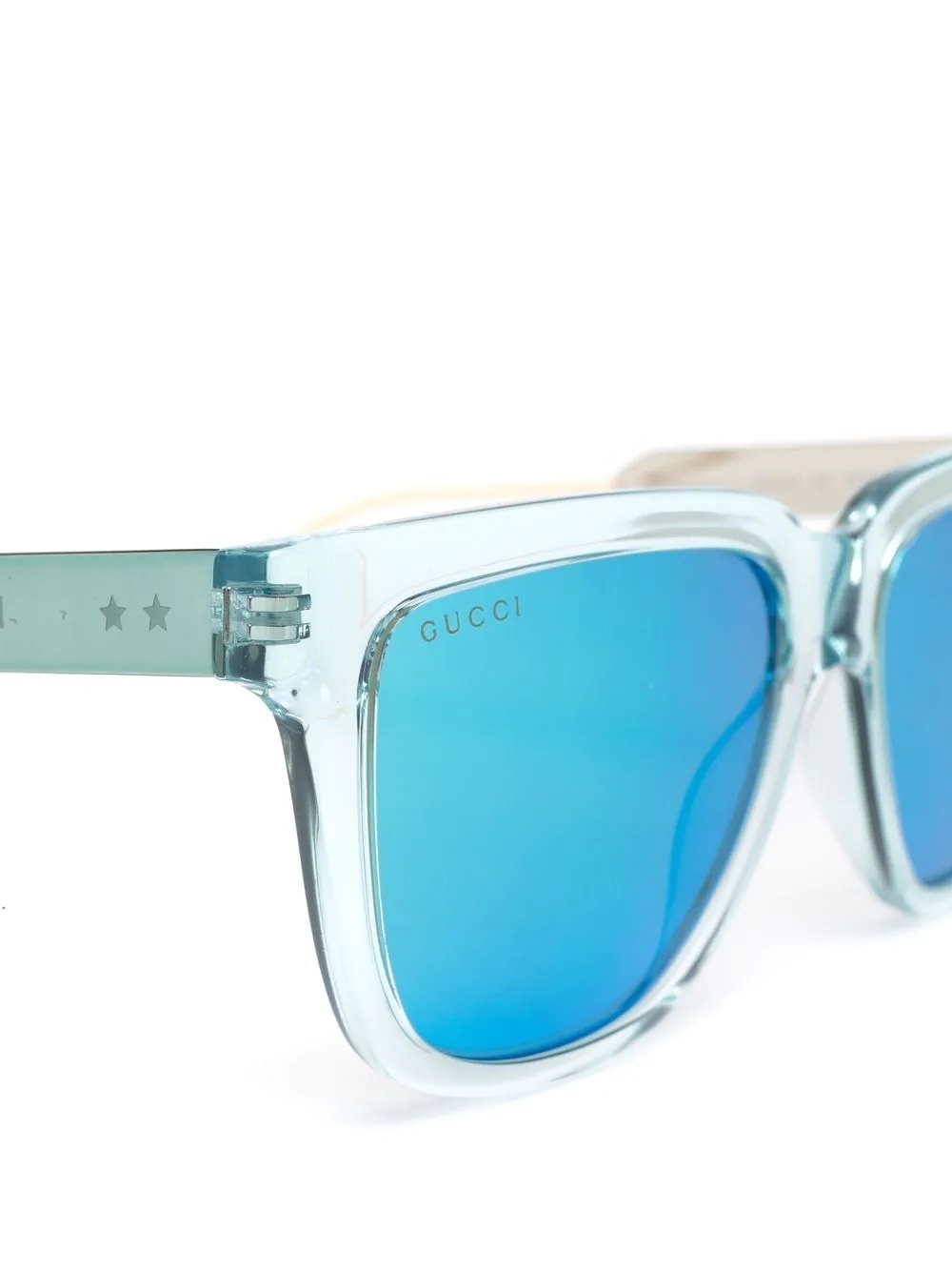 square-frame mirrored sunglasses - 3