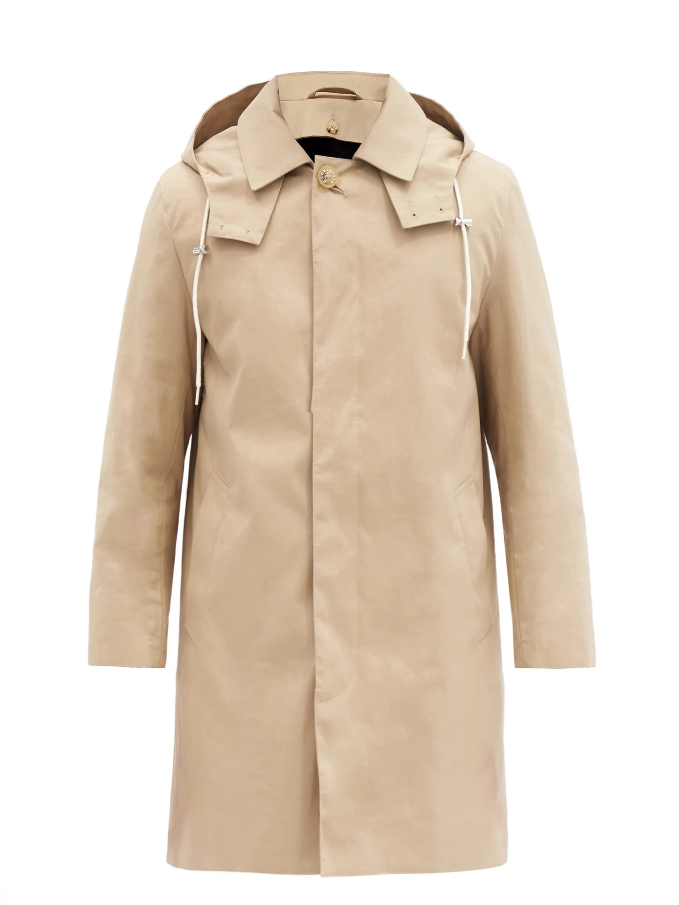 Dunoon wool-lined bonded-cotton hooded overcoat - 1