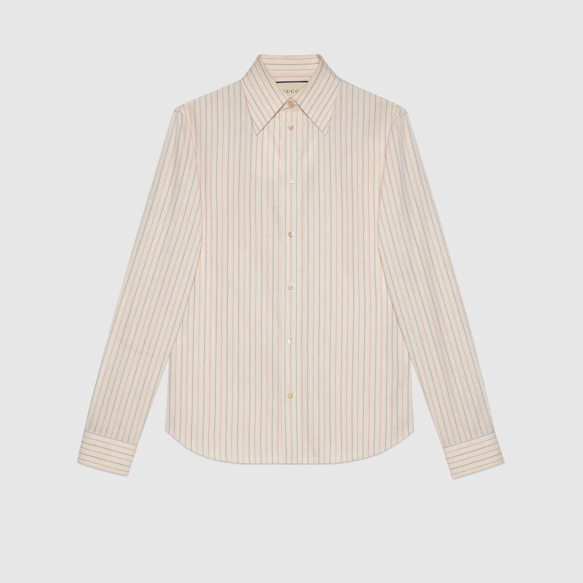 Washed striped cotton shirt - 1