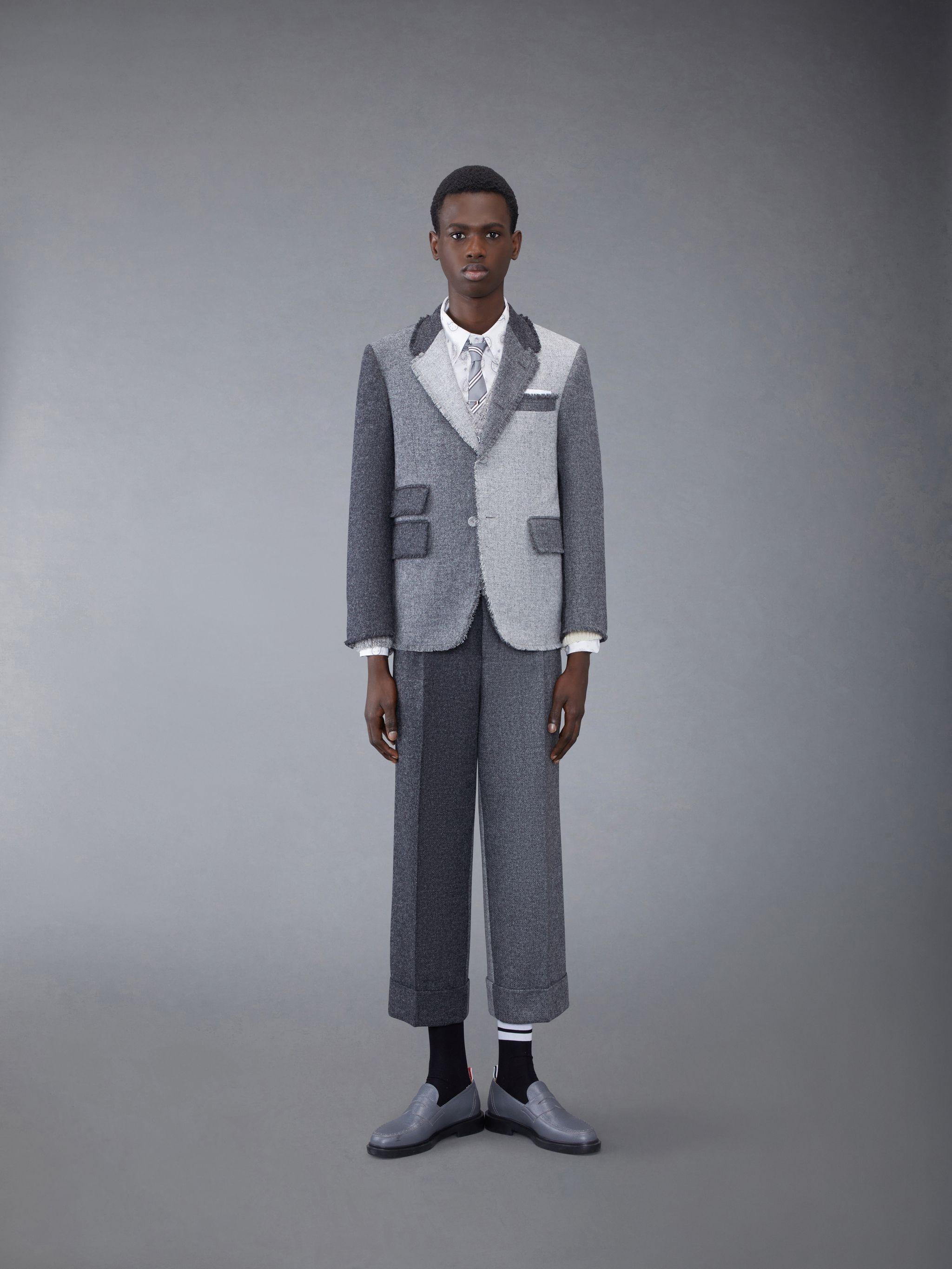 Shetland Frayed Single Vent Sport Coat - 3