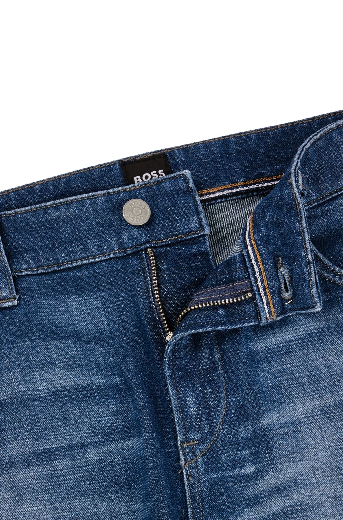 SLIM-FIT JEANS IN BLUE ITALIAN CASHMERE-TOUCH DENIM - 6
