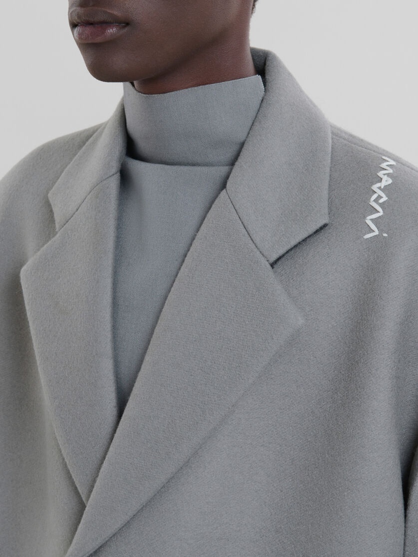 GRAY WOOL OVERSIZED COAT - 4