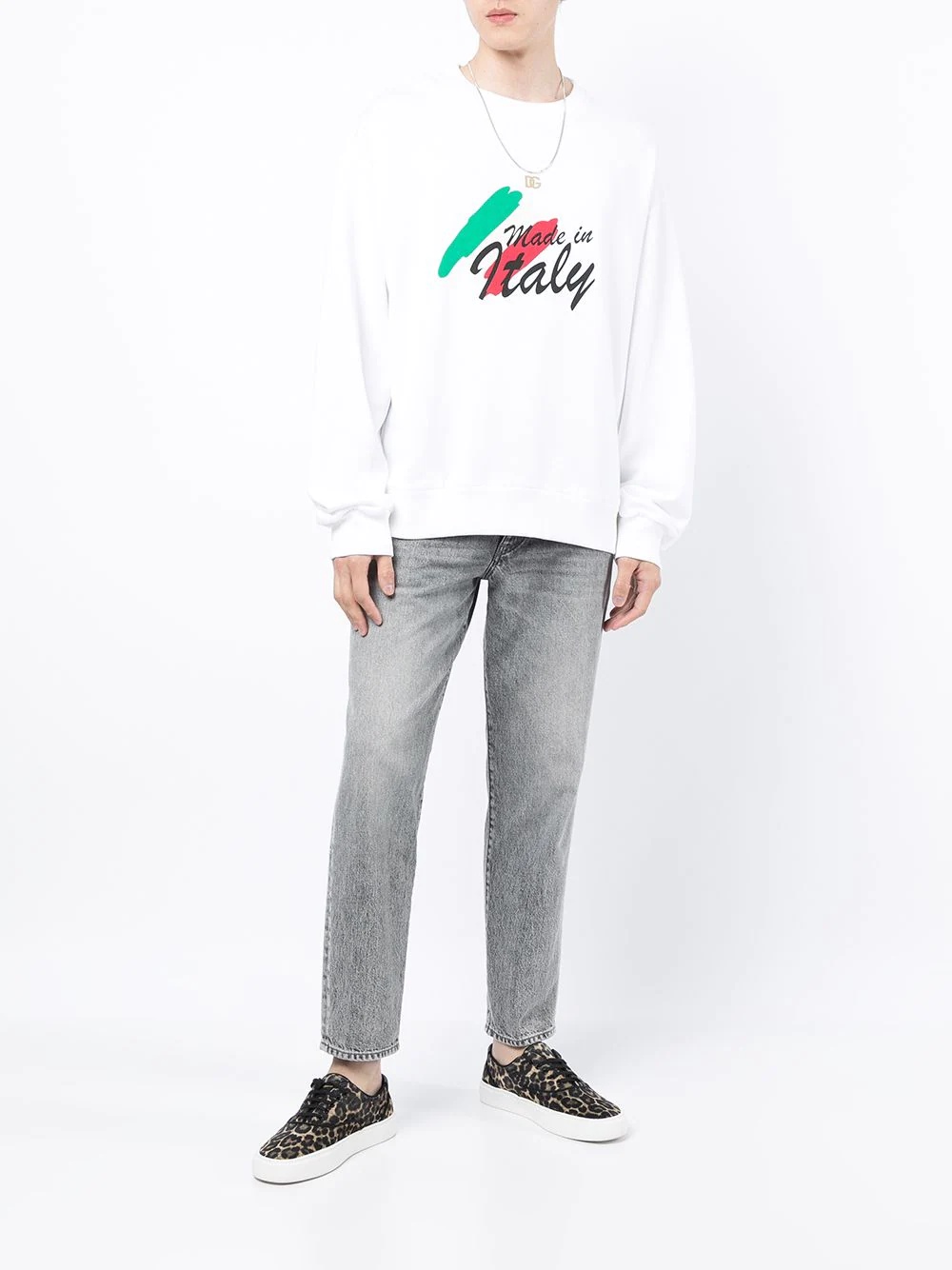 Italy logo-print crewneck sweatshirt - 2