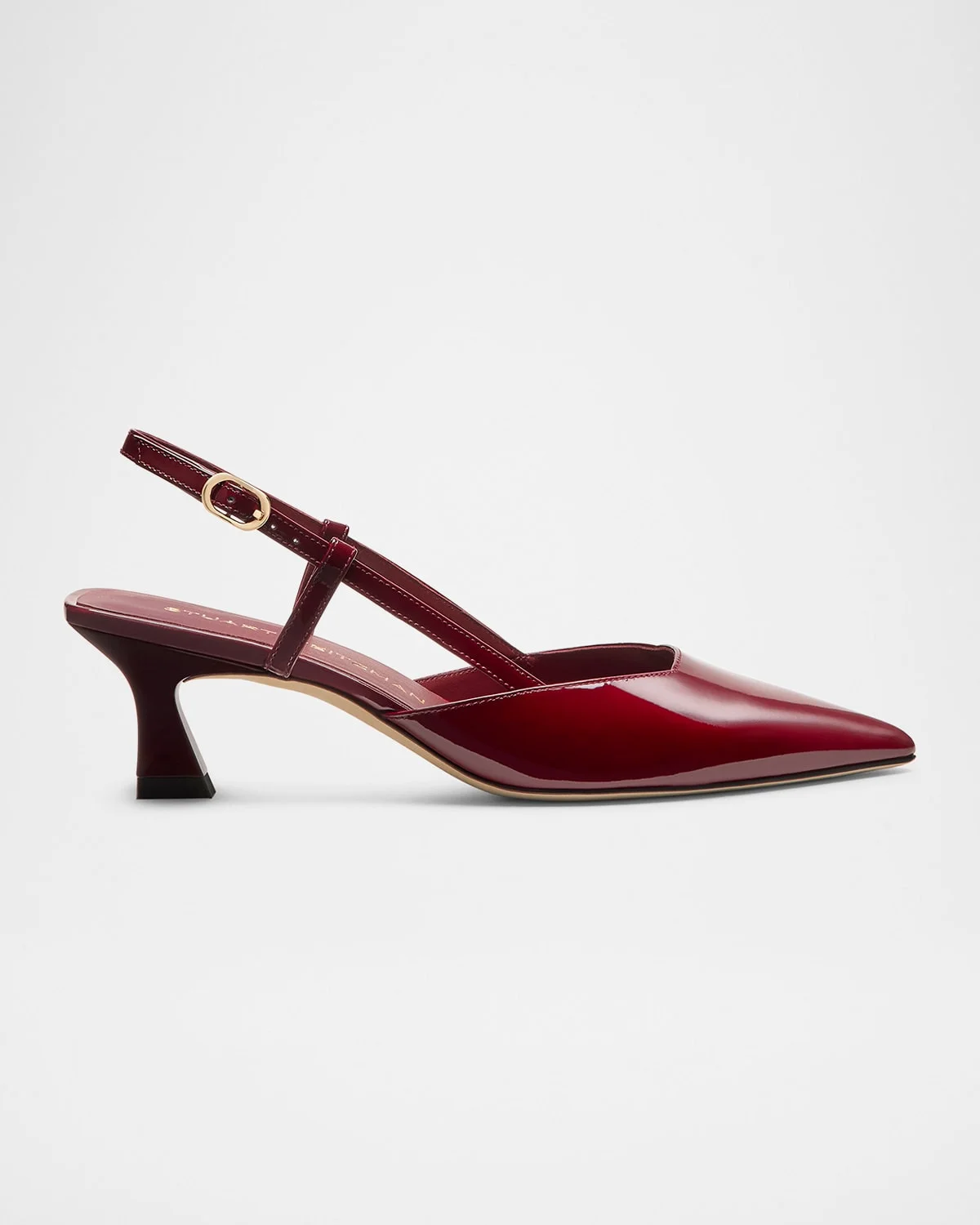 75mm Vinnie Patent Leather Kitten Slingback Pumps - 1