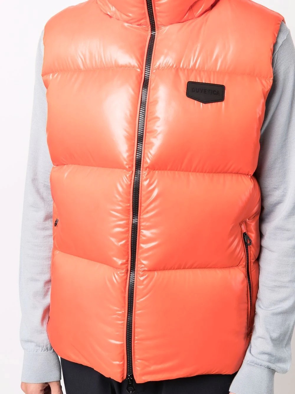 logo-patch feather-down padded gilet - 5