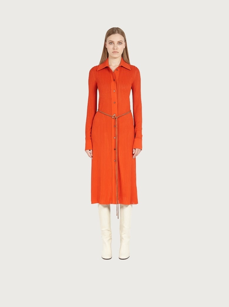 KNITTED SHIRT DRESS - 2