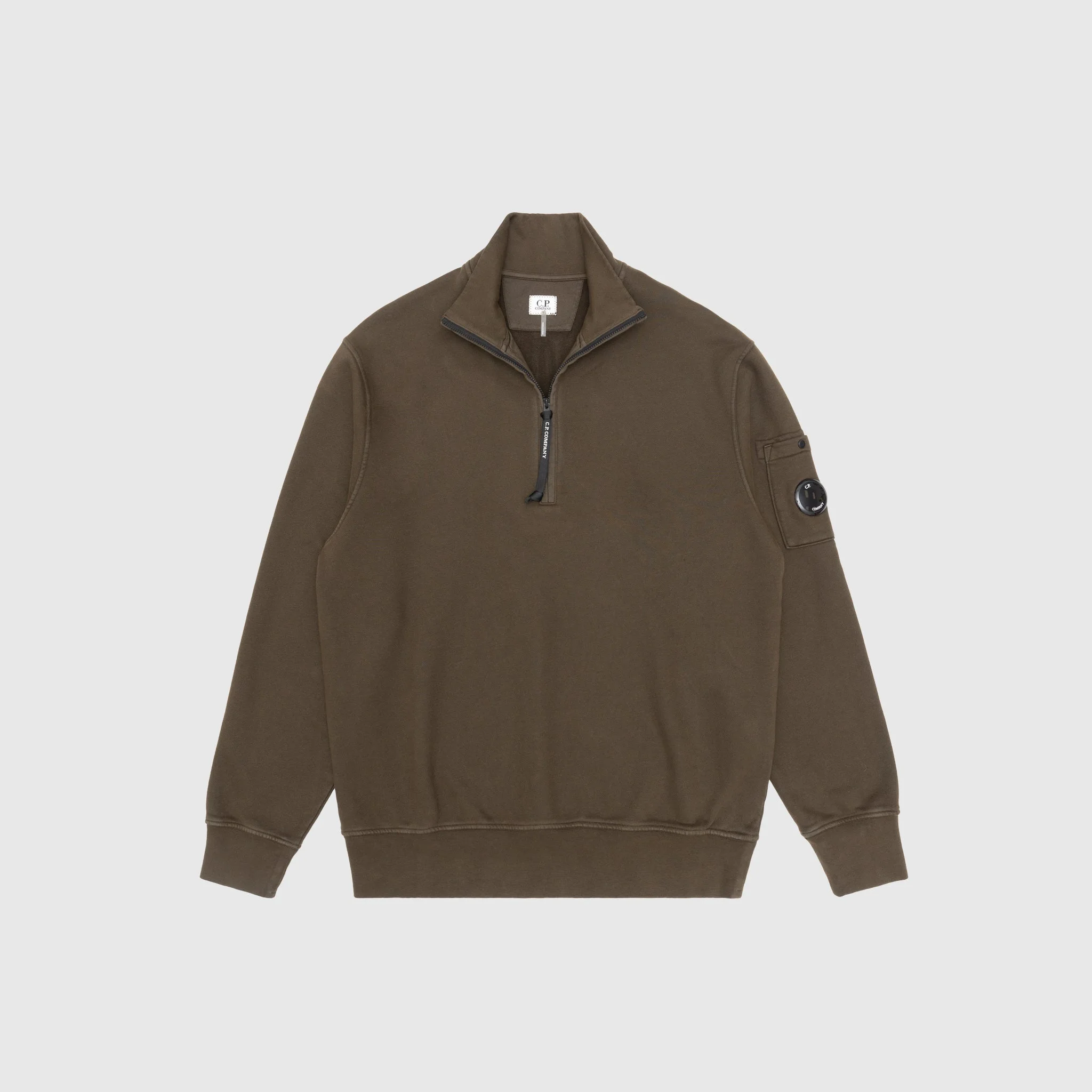 BRUSHED AND EMERIZED DIAGONAL FLEECE HALF ZIP SWEATSHIRT - 1