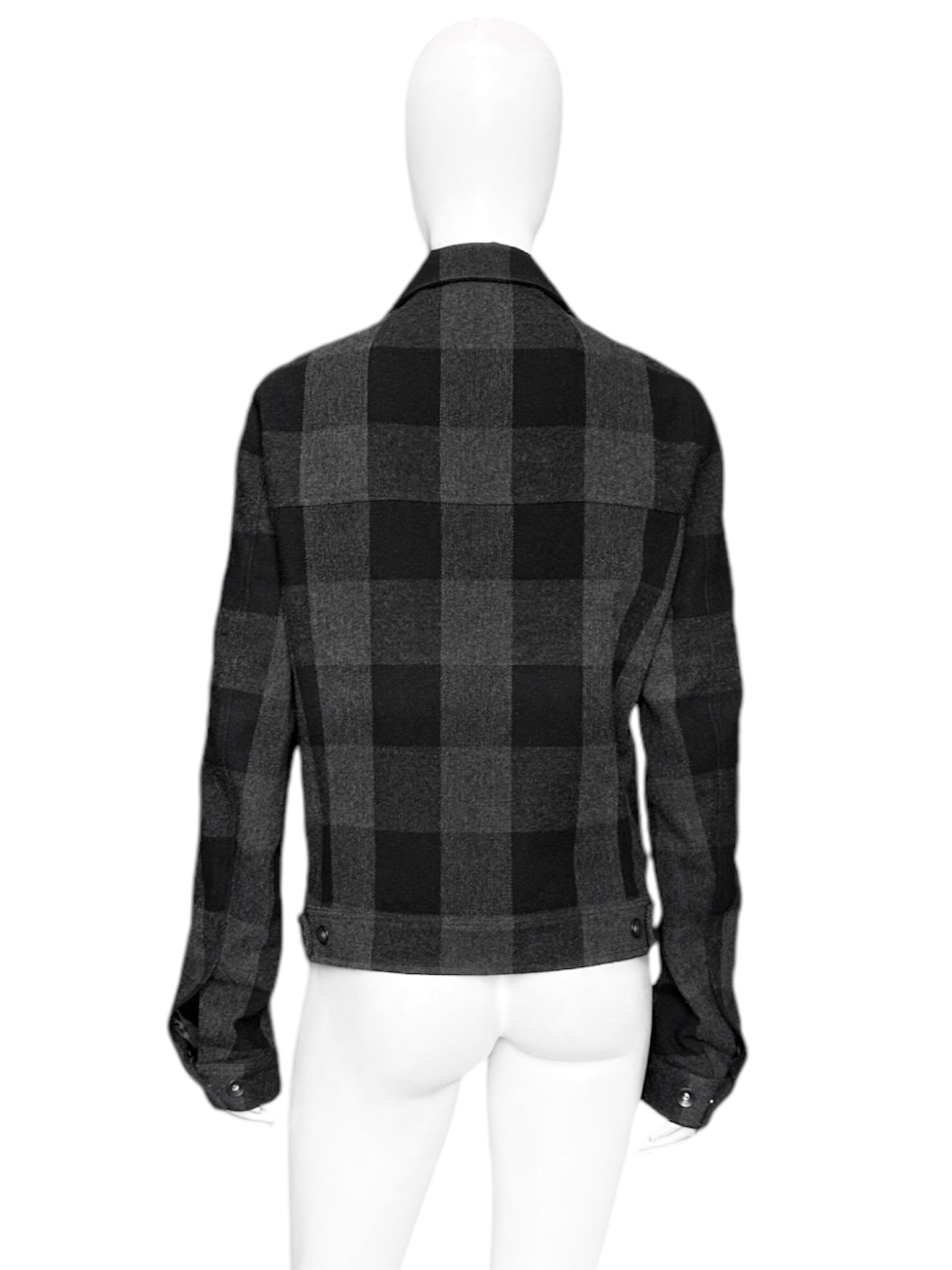Rick Owens Fall 2016 Mainline Mastodon Checkered Plaid Wool Sample Colourway Workers Jacket 46 - 4