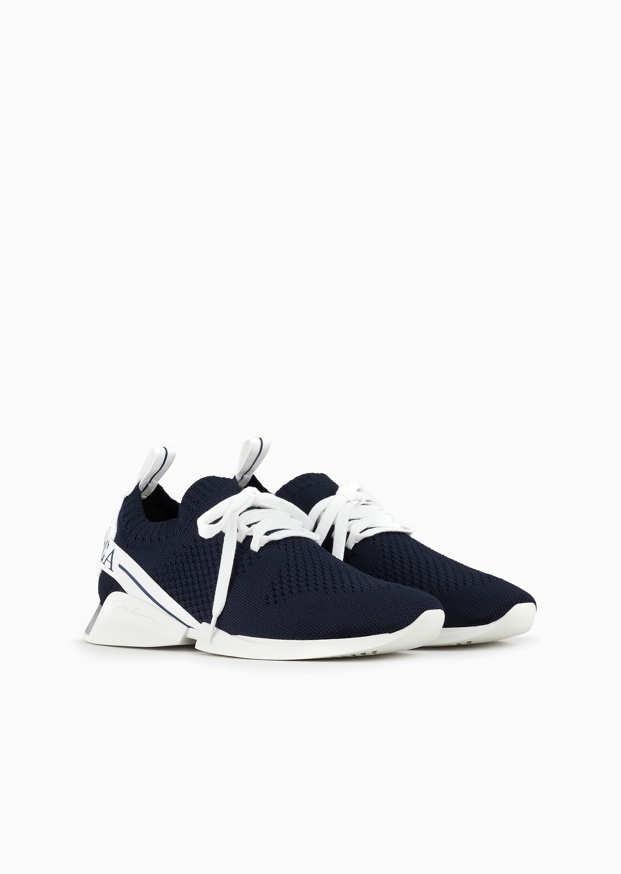 Lace-up fabric sneakers with leather details - 2