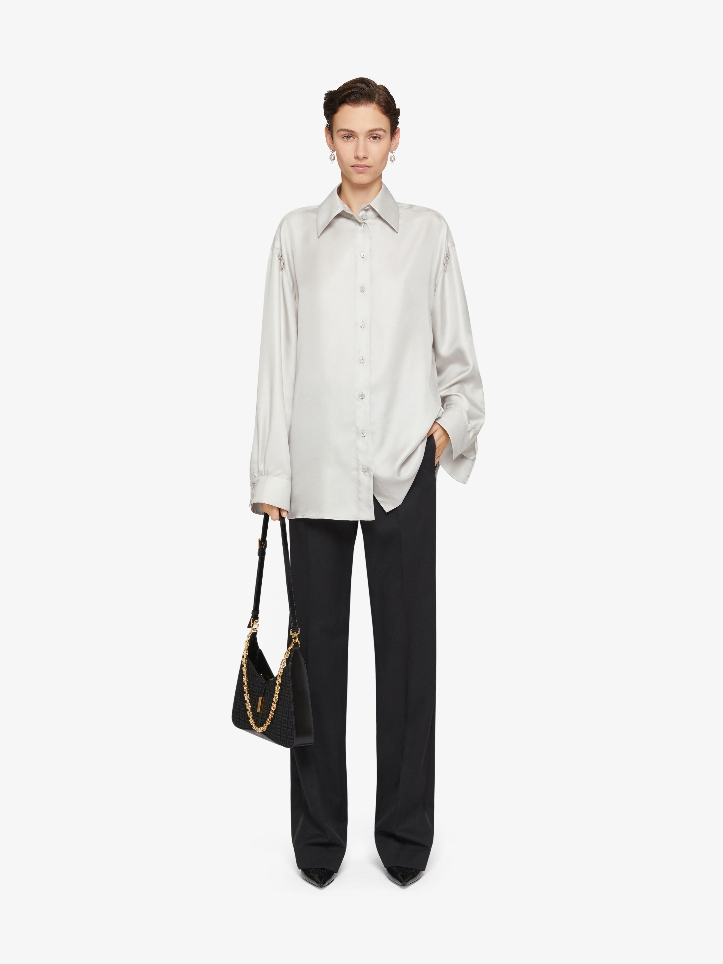 SHIRT IN SILK WITH CRYSTALS - 2