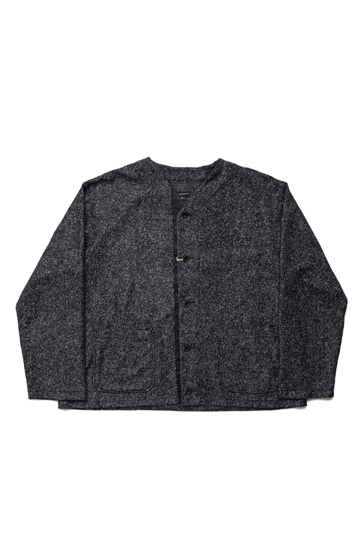 Knit Cardigan Wool Poly Melange Knit - Charcoal - 1