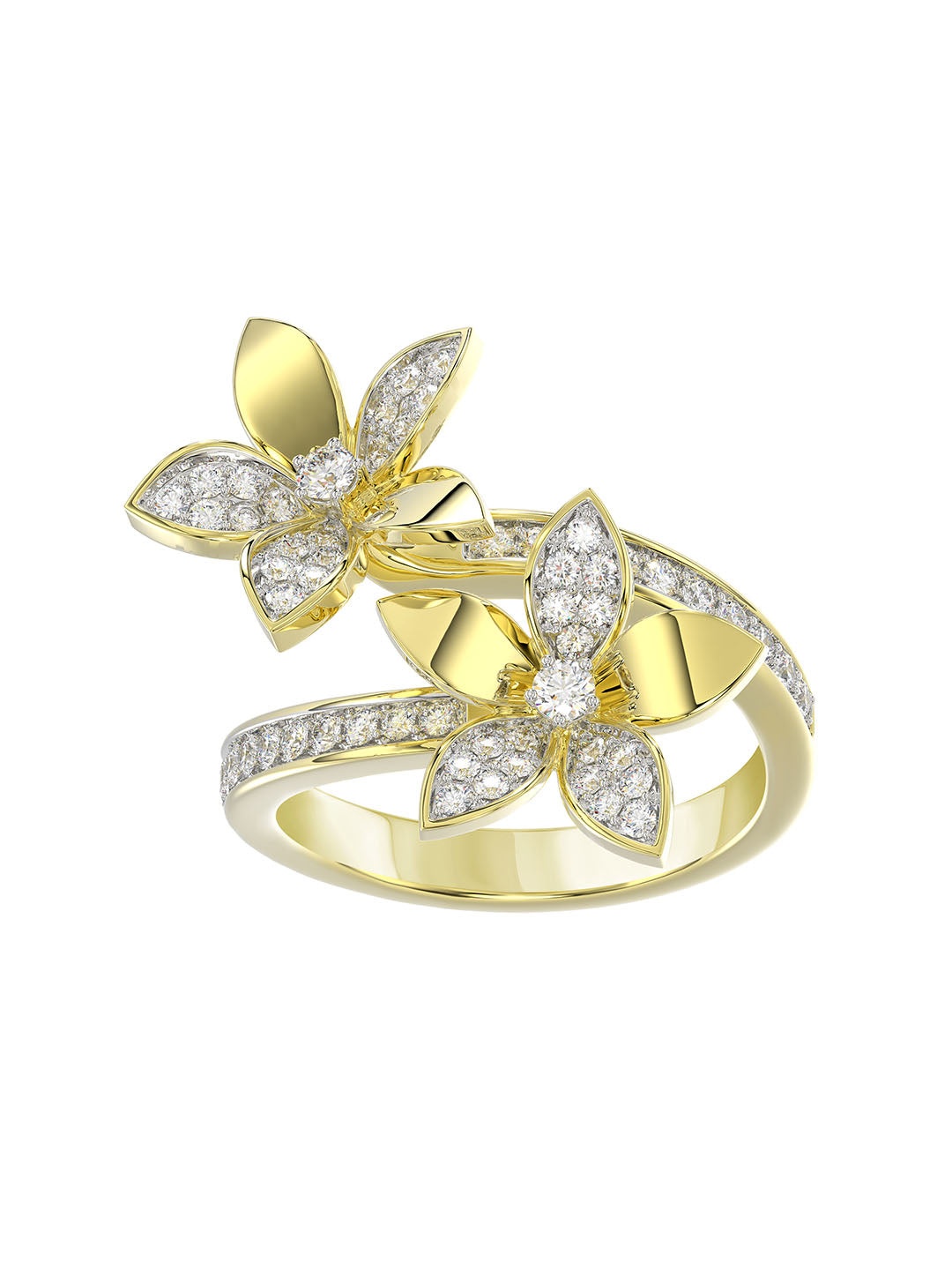 WILD FLOWER YELLOW GOLD RING - 1