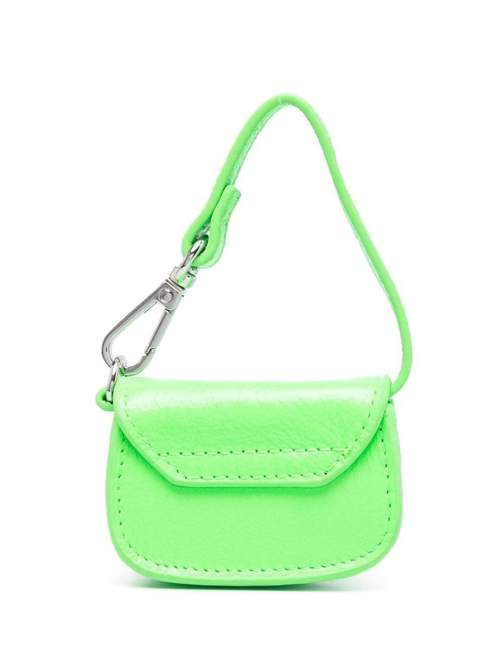 neon green micro purse - 2