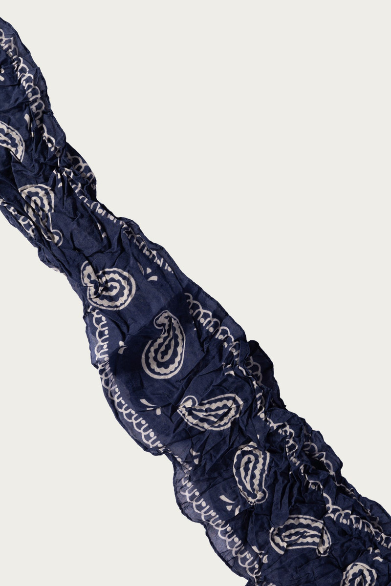 Kapital WASHER Silk MOGA Scarf (PAISLEY) - Navy outlook