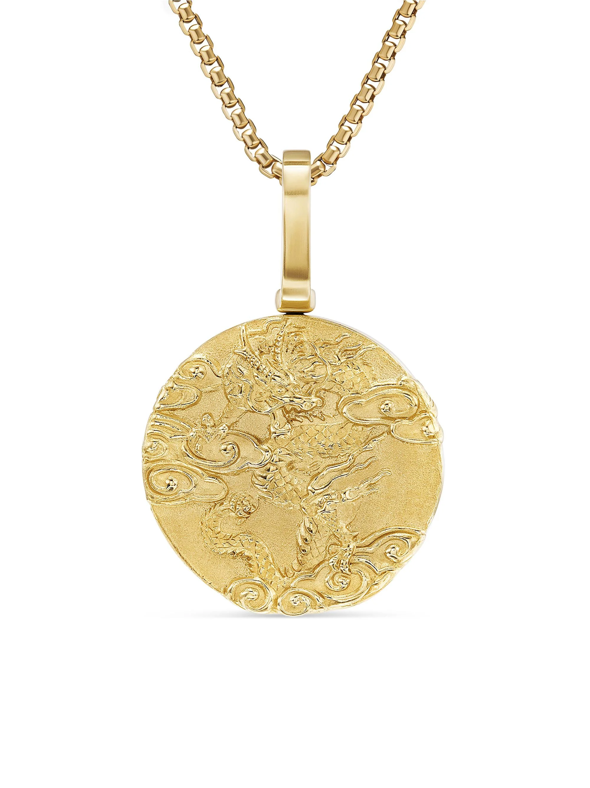 Men's Dragon Amulet in 18K Yellow Gold - Gold - 1