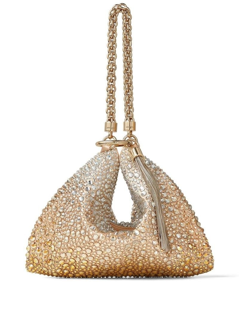 JIMMY CHOO Callie crystal-embellished clutch bag outlook