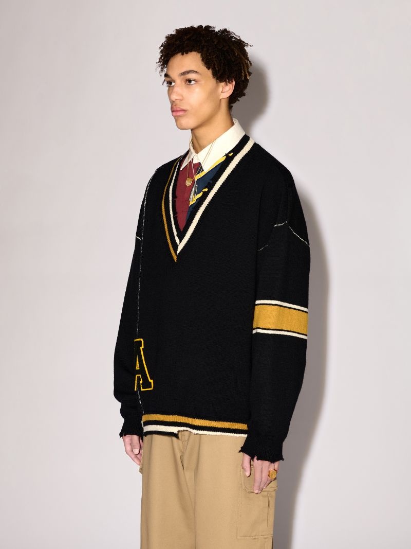 DESTROYED RIB KNIT SWEATER - 5