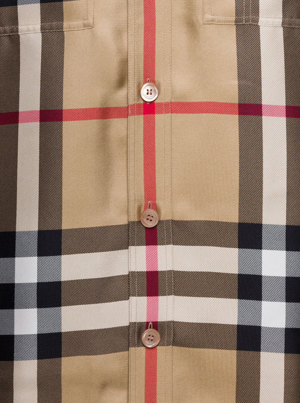 Burberry Men Brown Bowling Shirt With All-Over Checkered Print In Silk Man - 3