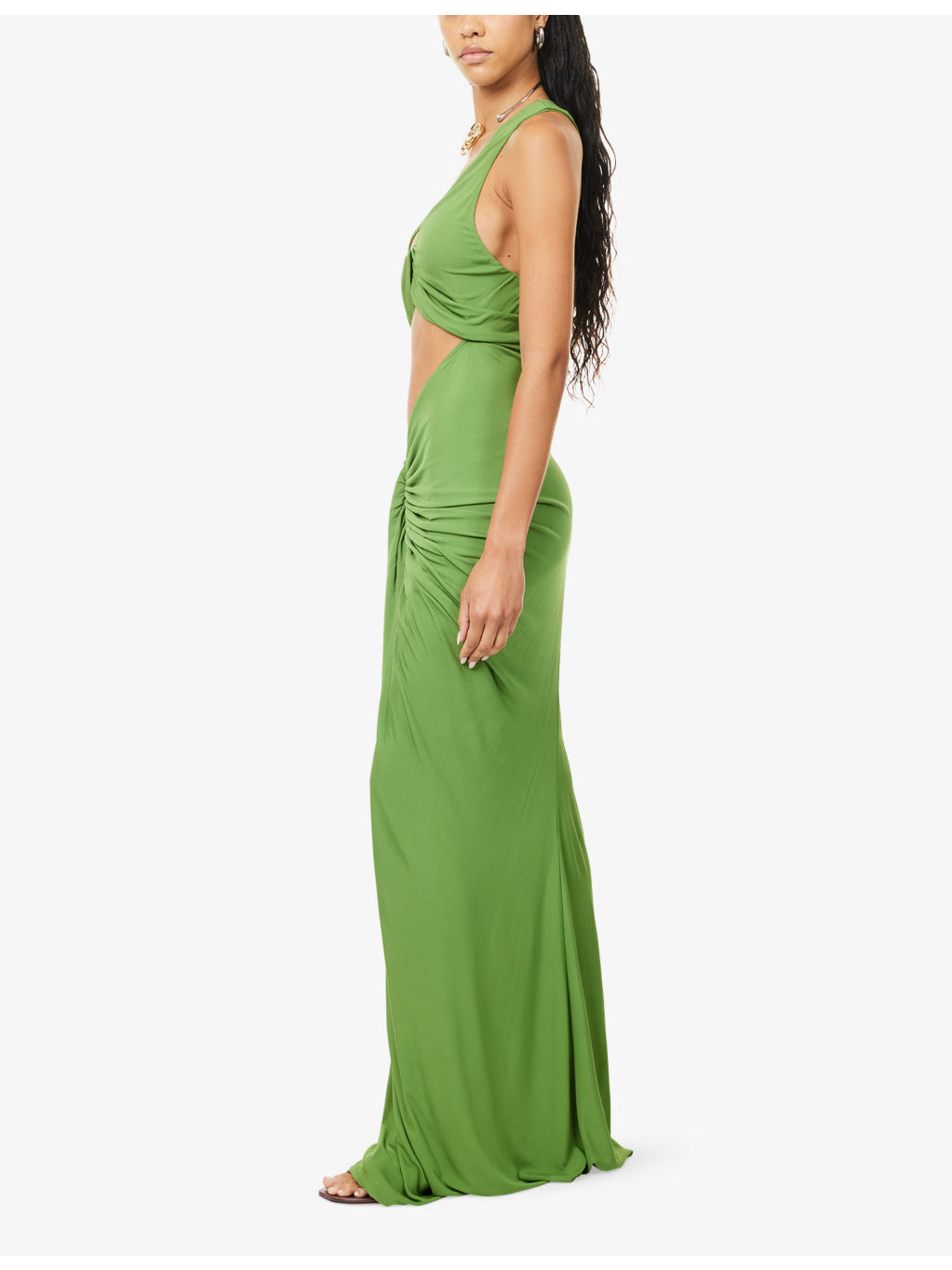 Vivenda Drape-Front Jersey Maxi Dress - 3