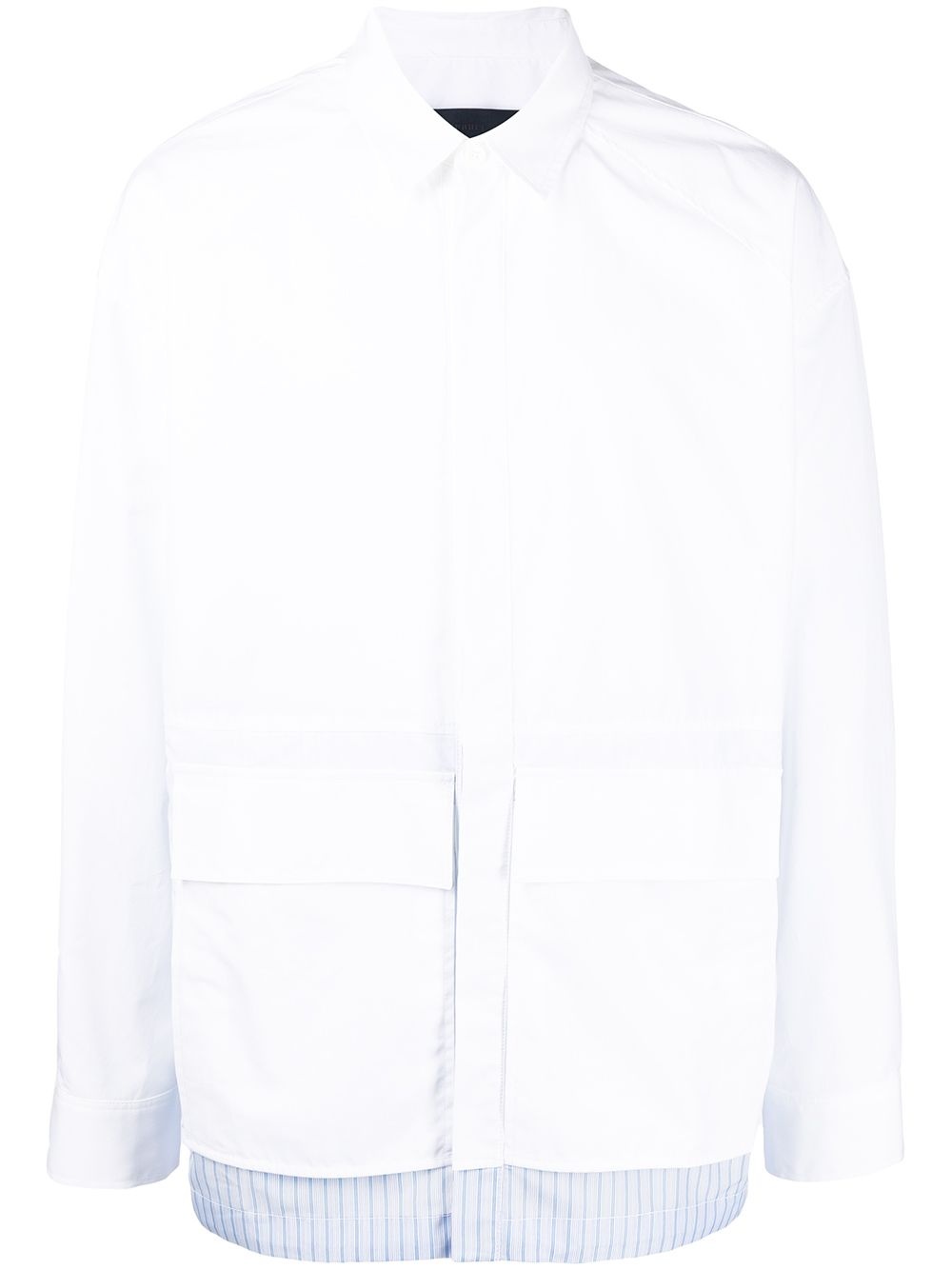 layered-effect long-sleeved shirt - 1