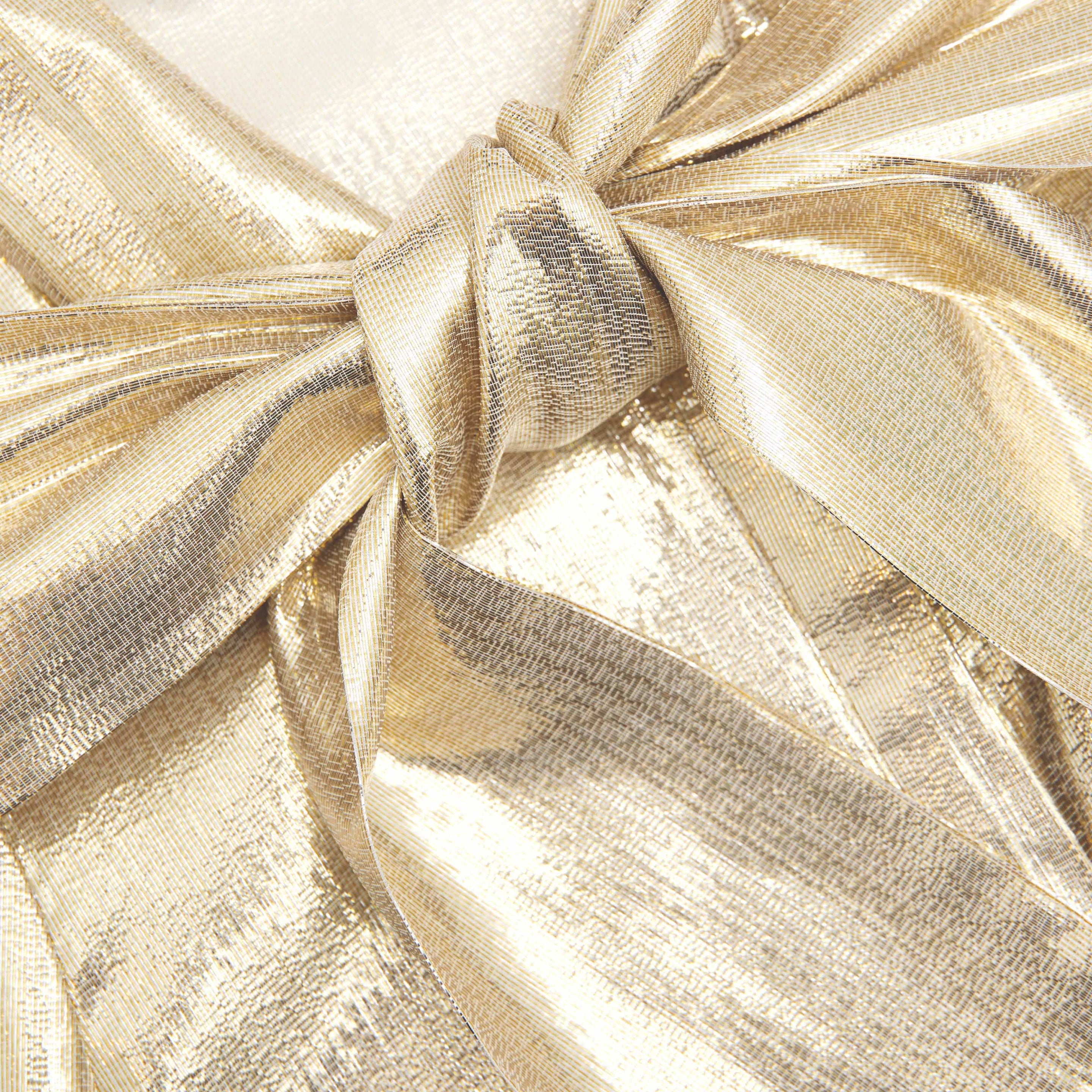 Gold Metallic Pussy Bow Blouse - 5