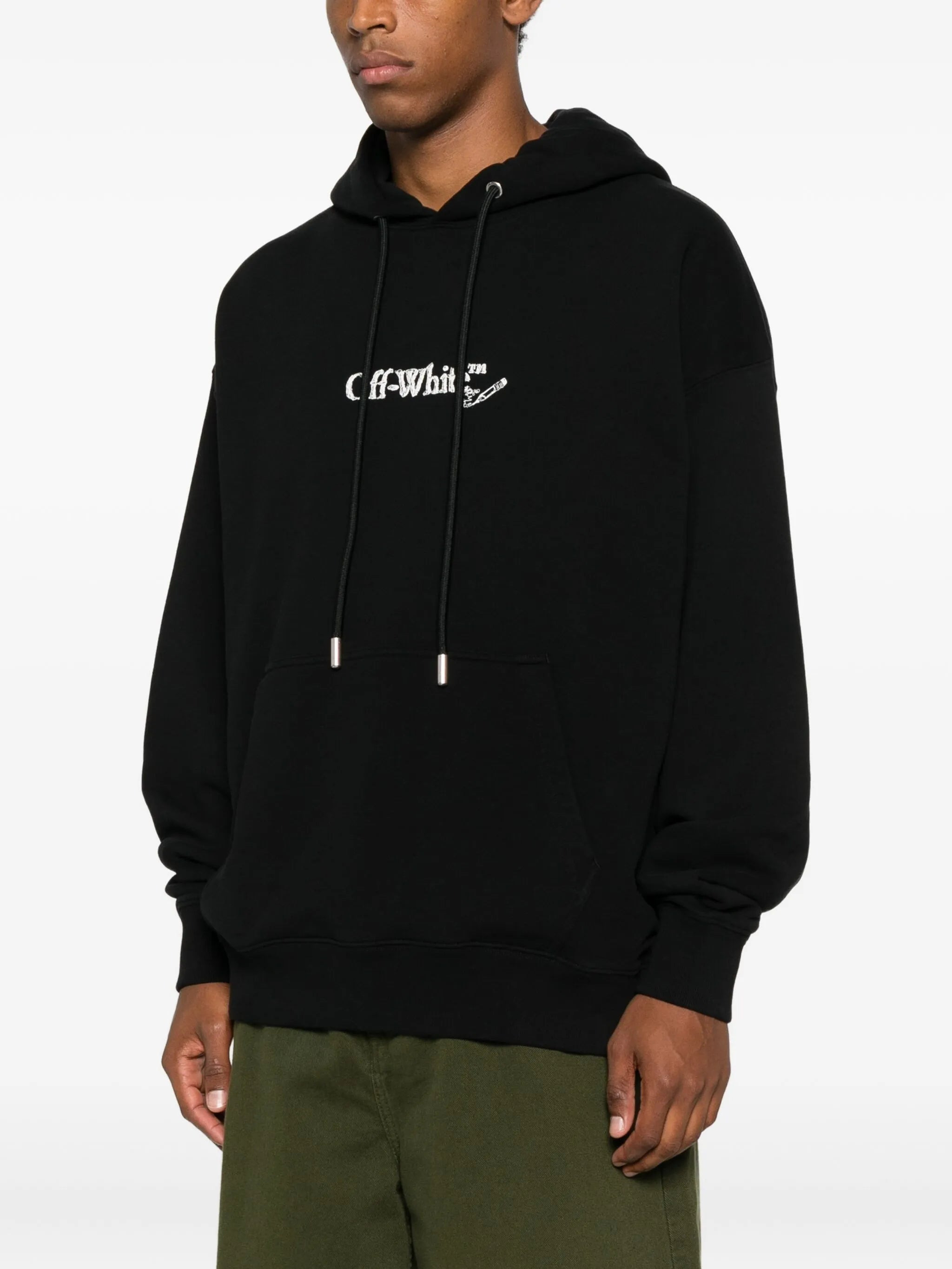 Off-white Logo-embroidered Drawstring Hoodie - 2