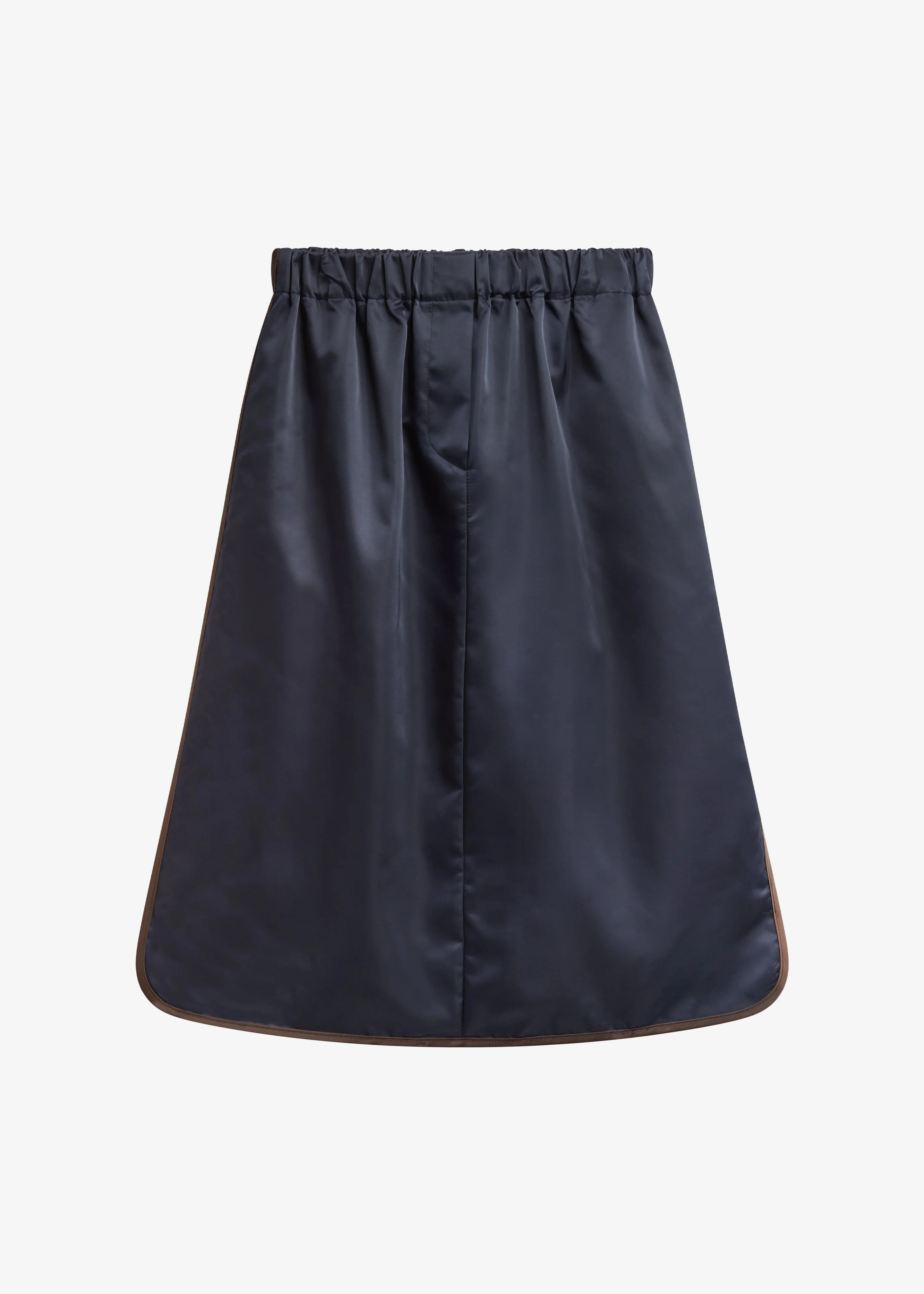 Munich Contrast Piping Midi Skirt - Navy - 1