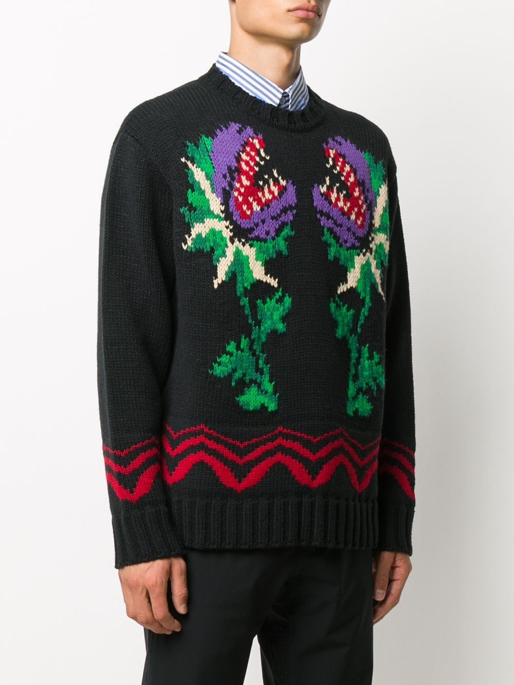 monster flower intarsia jumper - 3