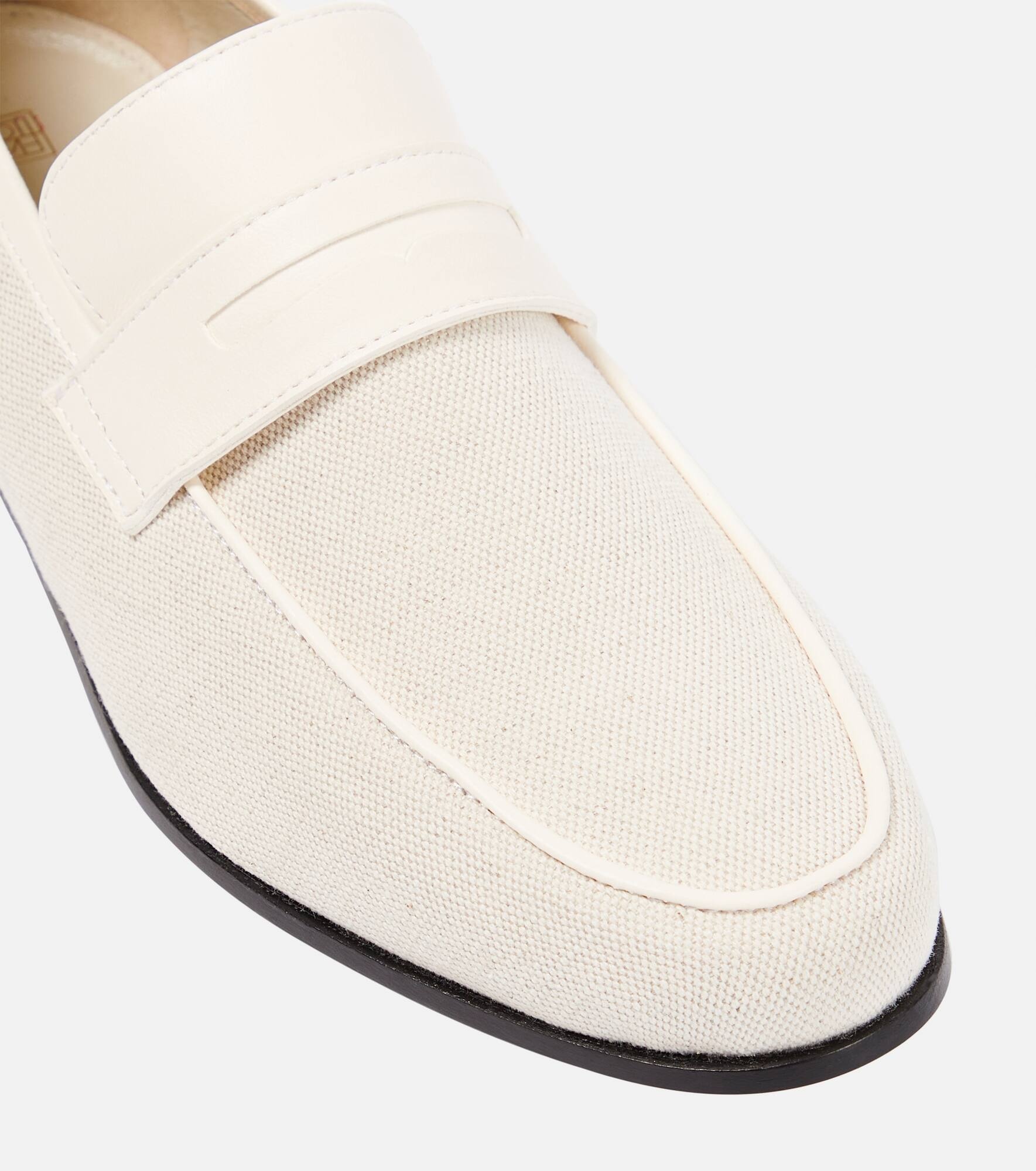 The Canvas leather-trimmed loafers - 6