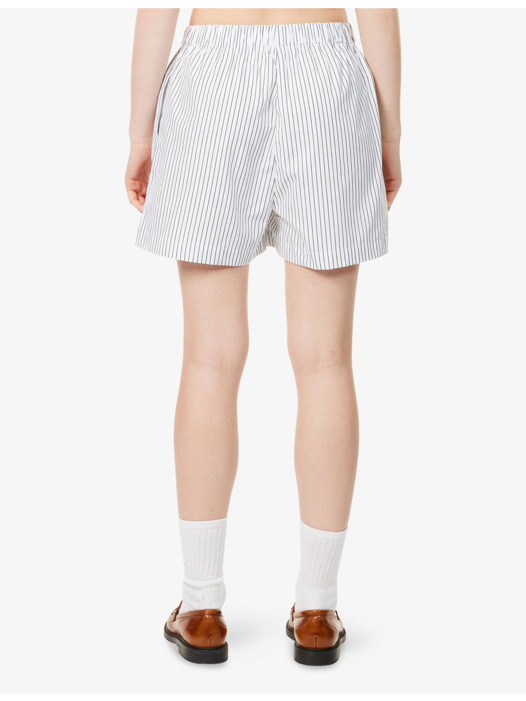 Striped Drawstring Cotton-Poplin Shorts - 4