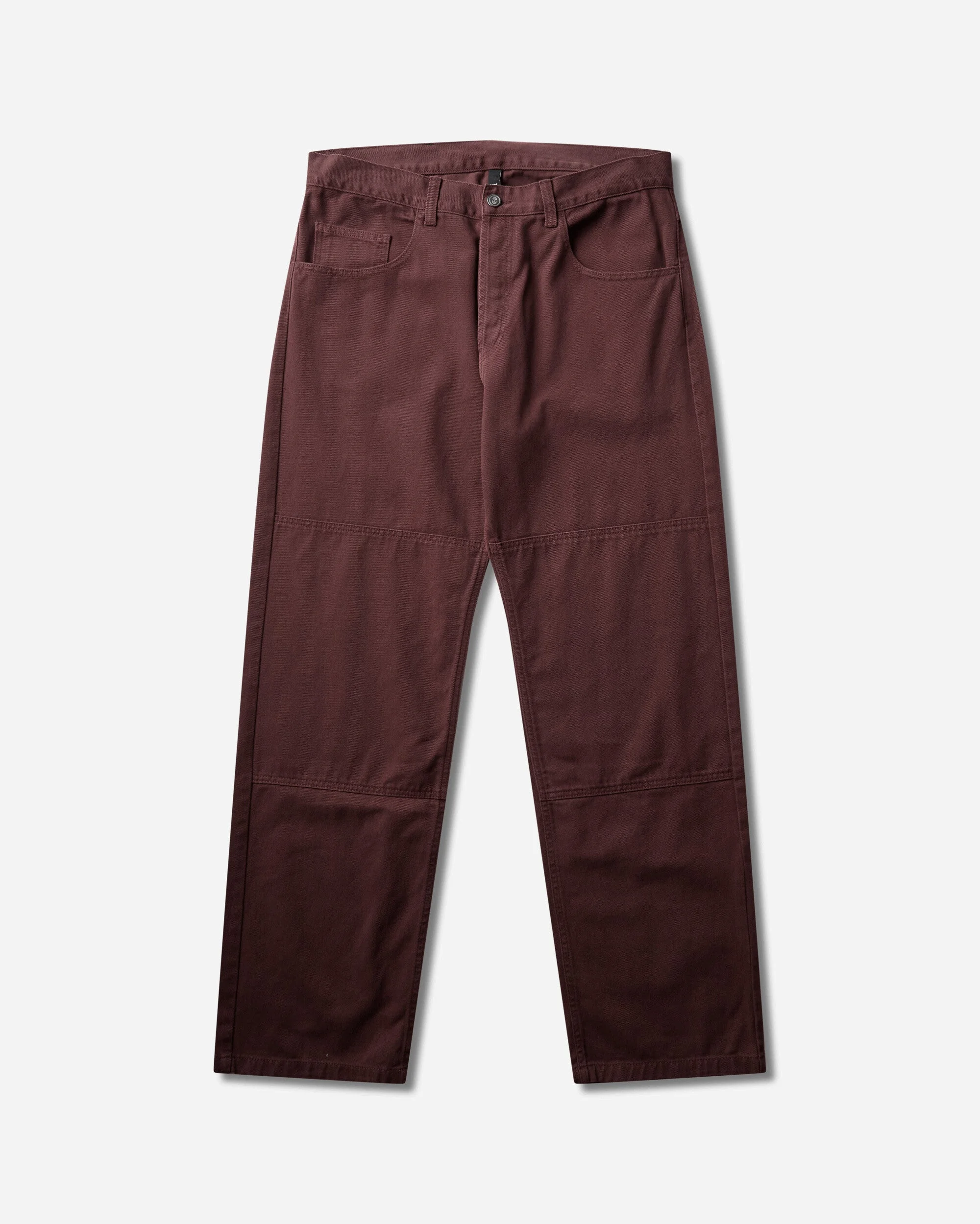 Double Knee Overdyed Twill Pants Brown - 1
