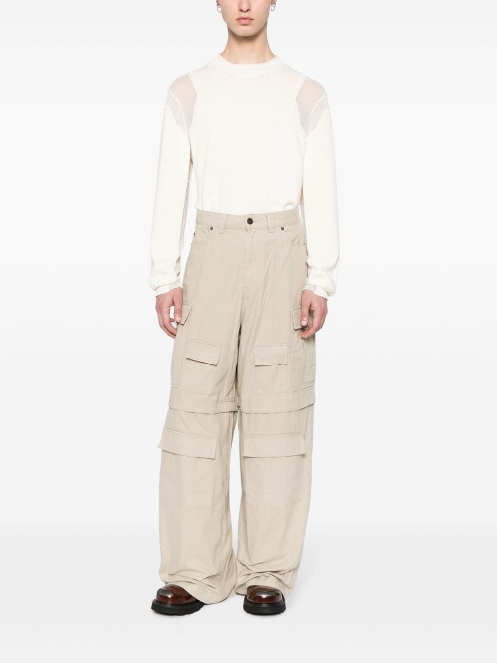 wide-leg cargo trousers - 2