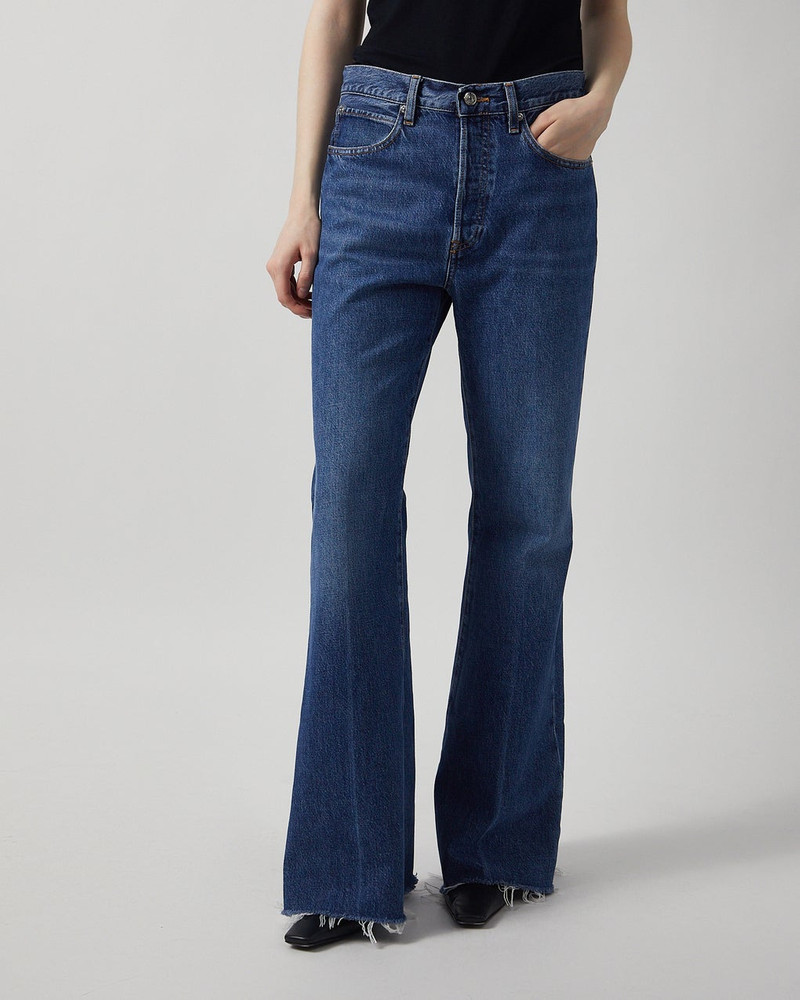 FRAME Jeans The Lax Antidote Raw Fray Washed blue outlook