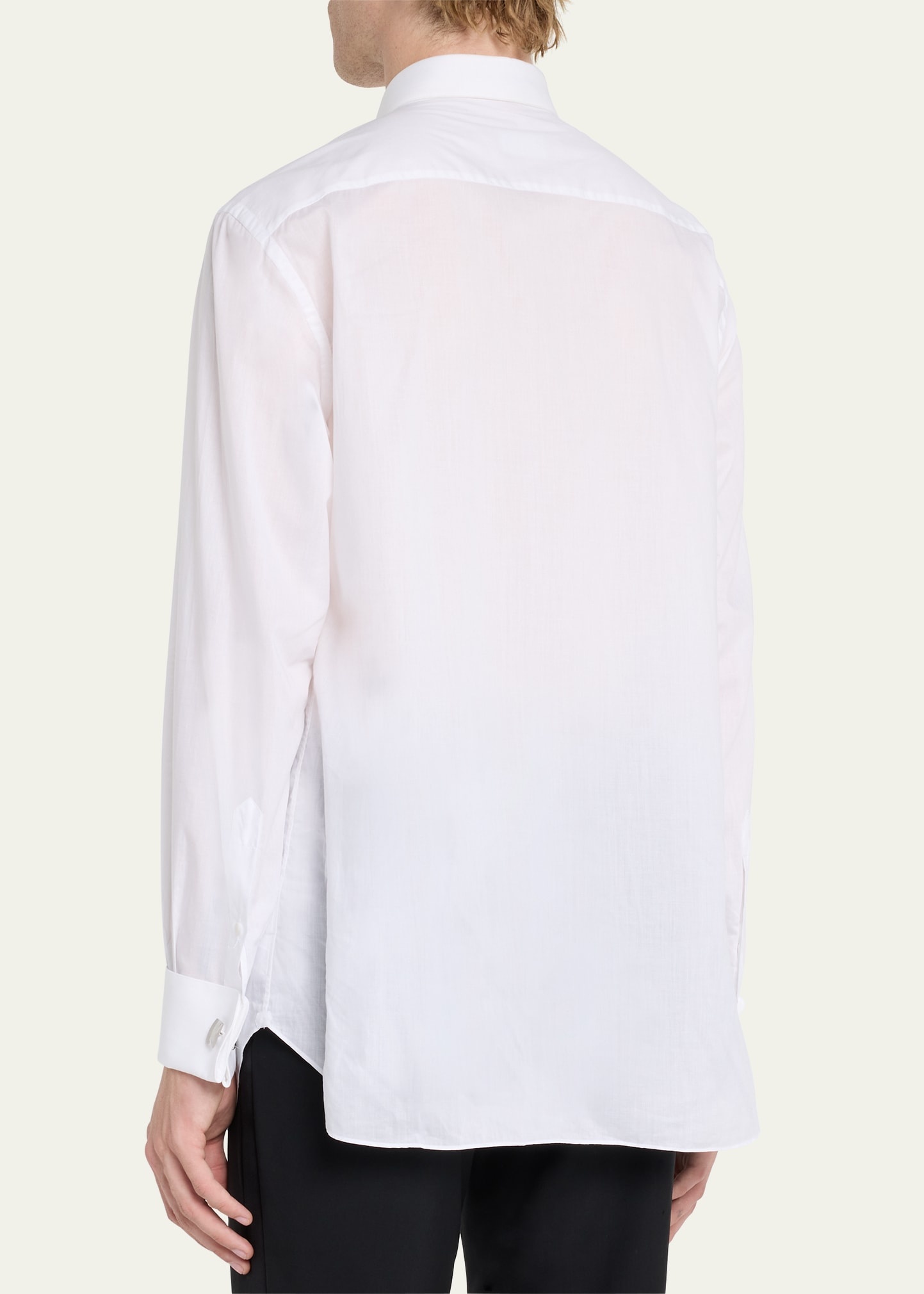 Pleated Poplin French-Cuff Dress Shirt - 3