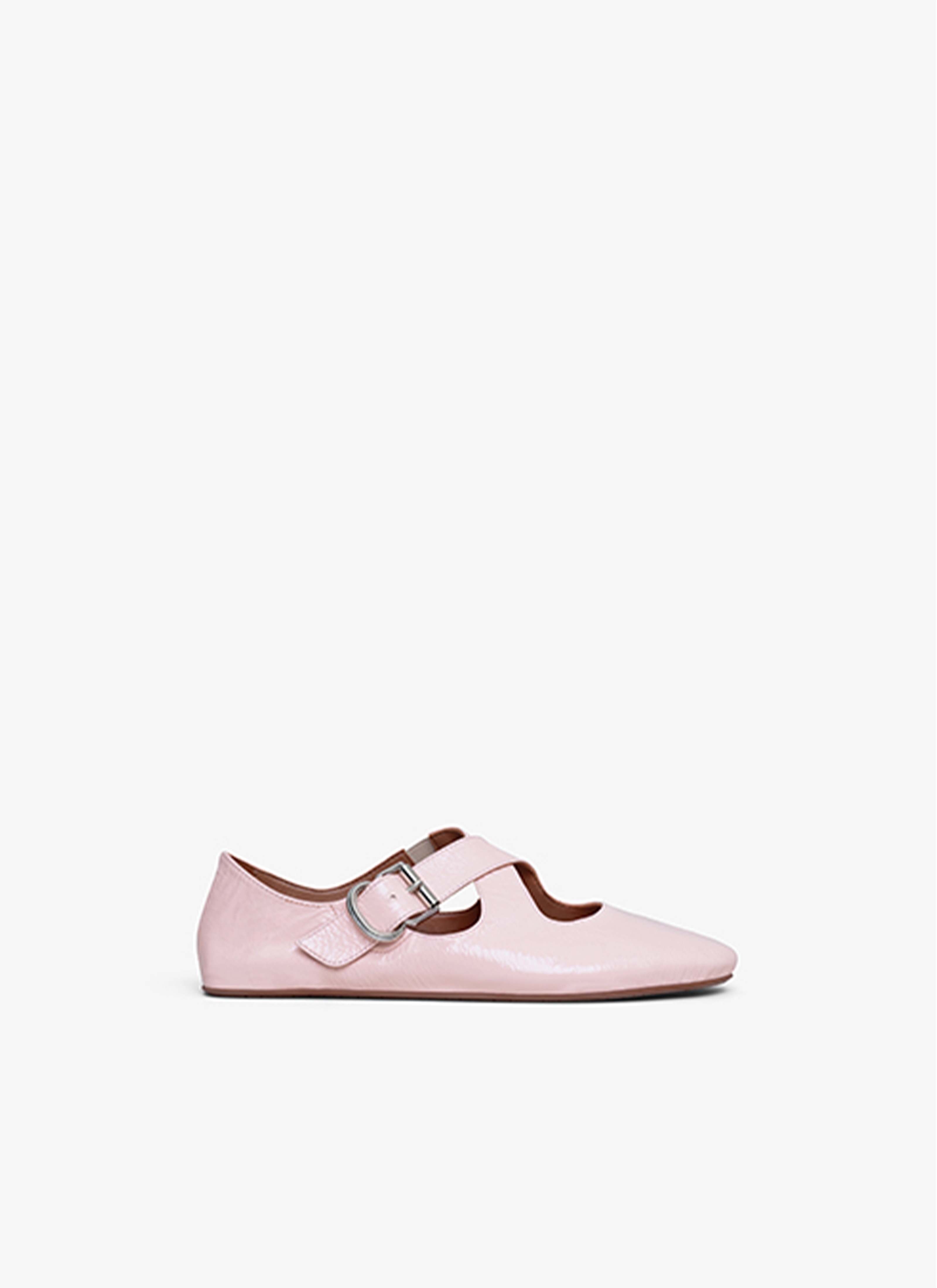 CRISS CROSS BALET FLATS IN PATENT CALFSKIN - 1