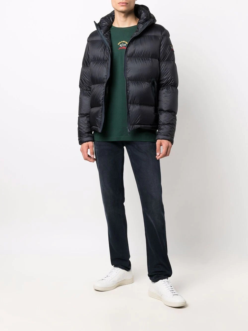 logo patch puffer jacket - 2