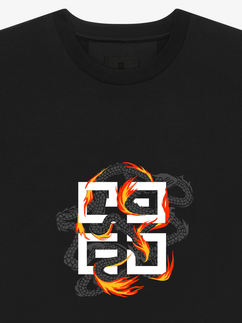 Givenchy SLIM FIT T-SHIRT IN COTTON WITH 4G DRAGON PRINT outlook