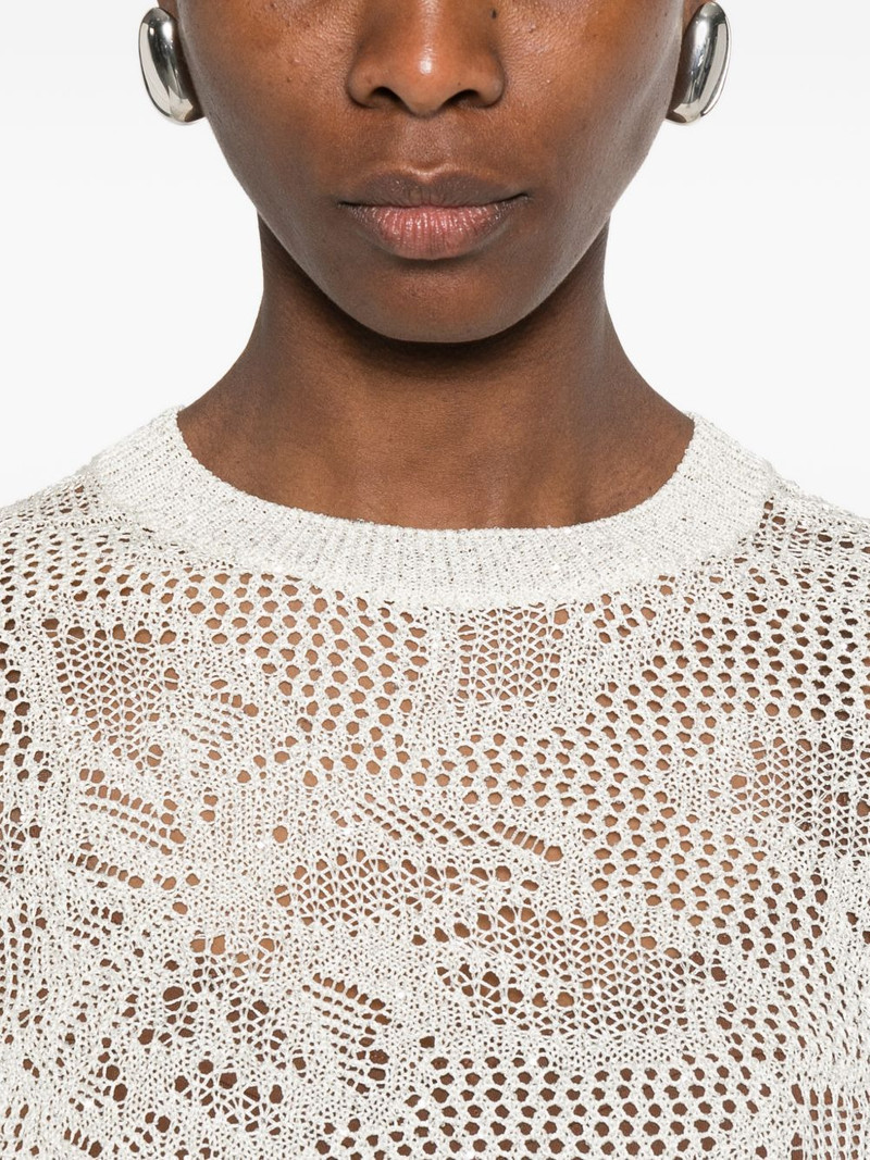 openwork sparkle T-shirt 5