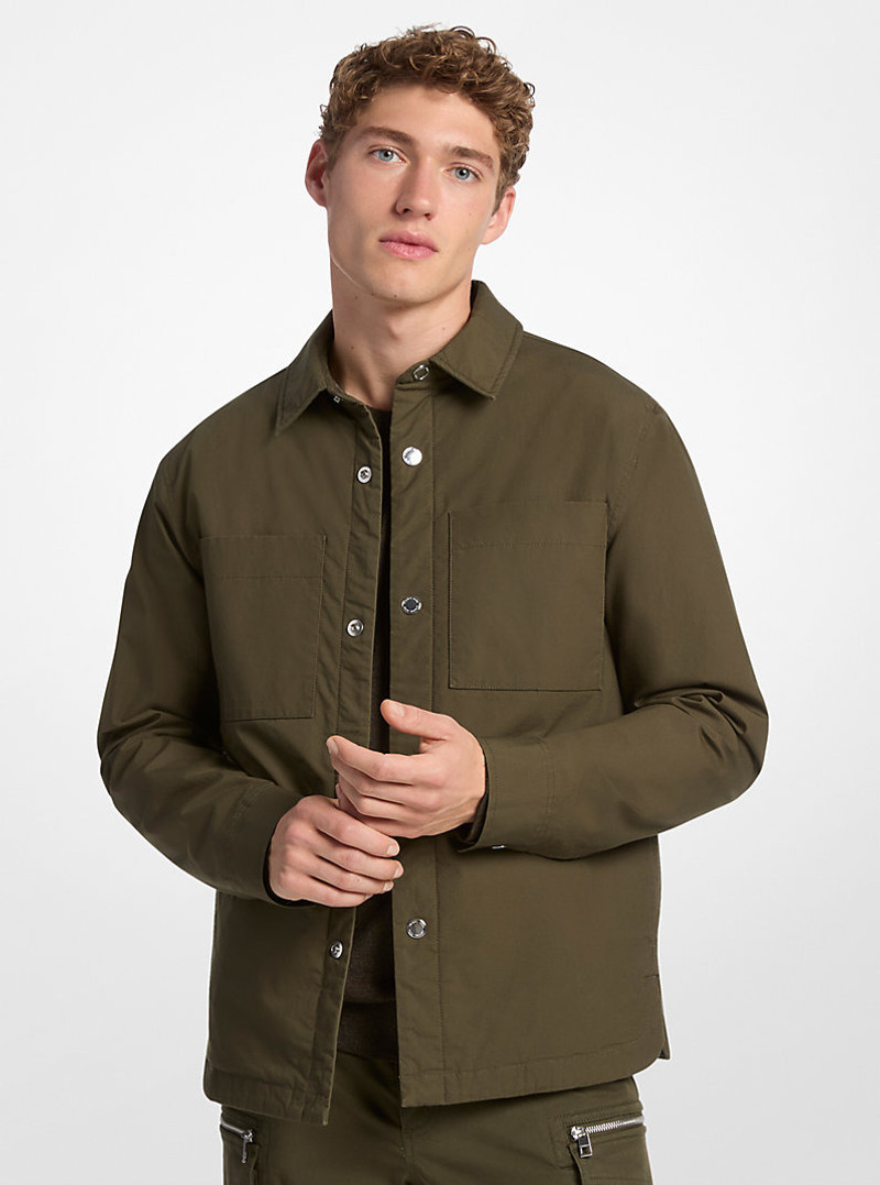 Stretch Cotton Padded Shirt Jacket 1