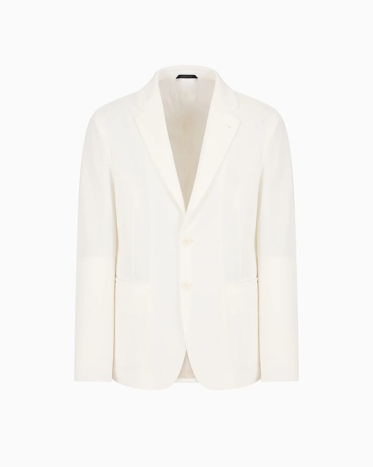 Single-breasted jacket in technical waffle fabric - 1