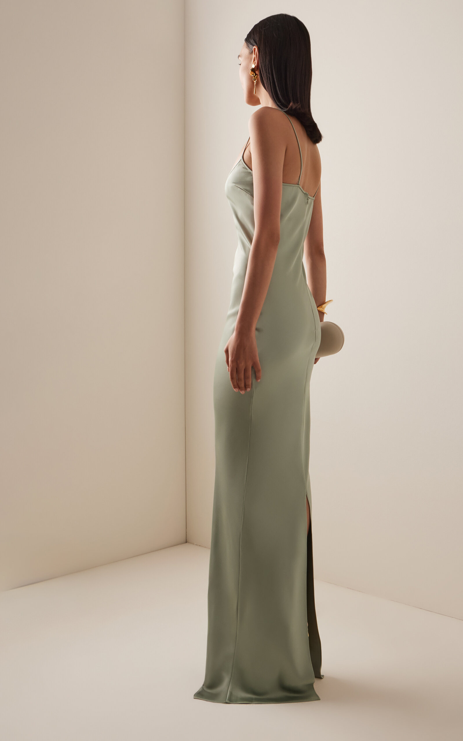 Exclusive Satin Slip Dress green - 4