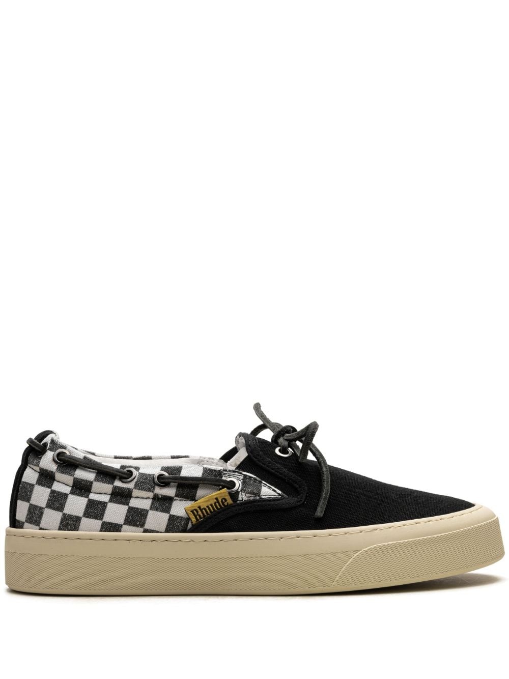 Checkers panelled sneakers - 1