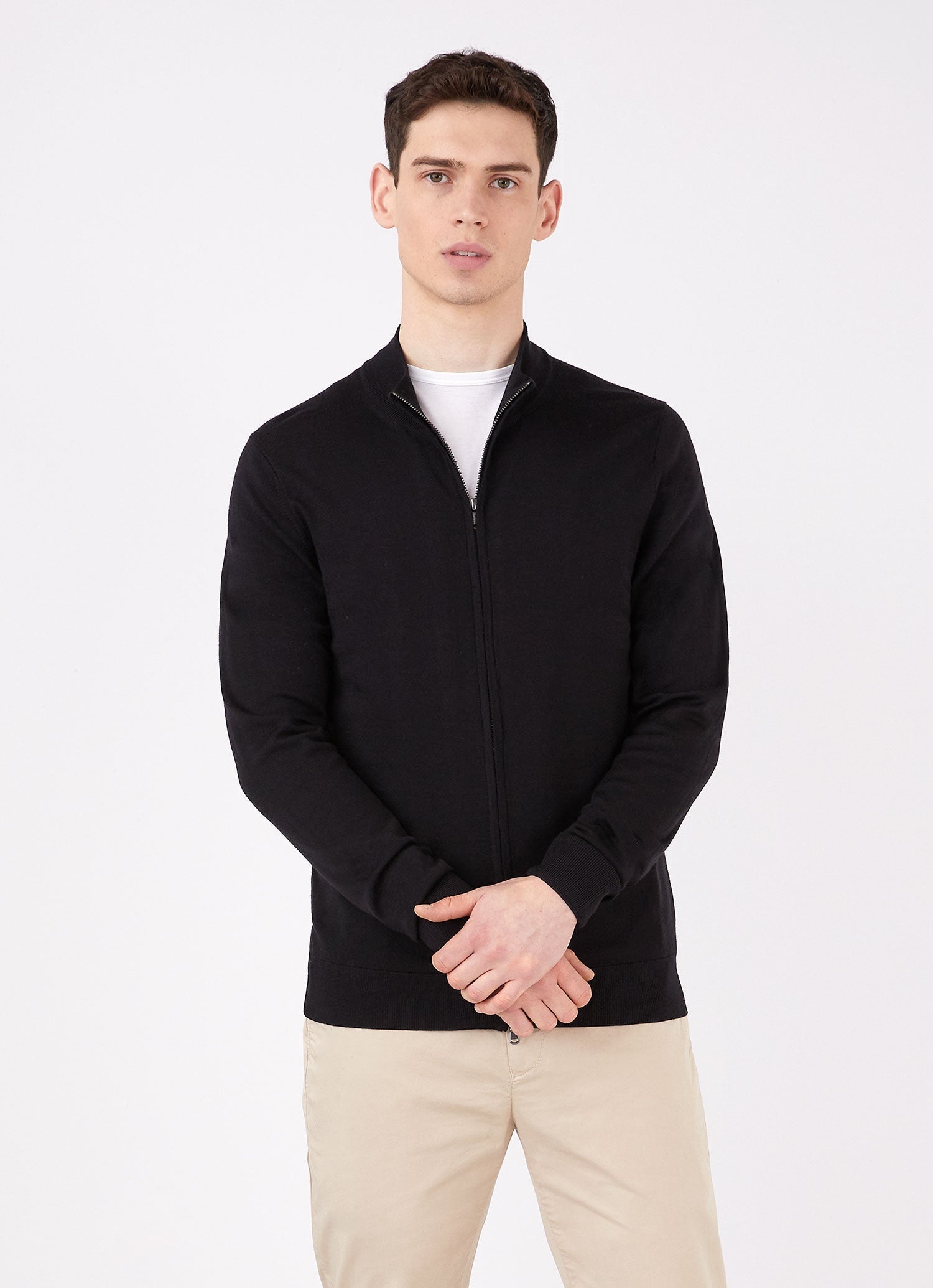 Fine Merino Wool Zip Cardigan - 2