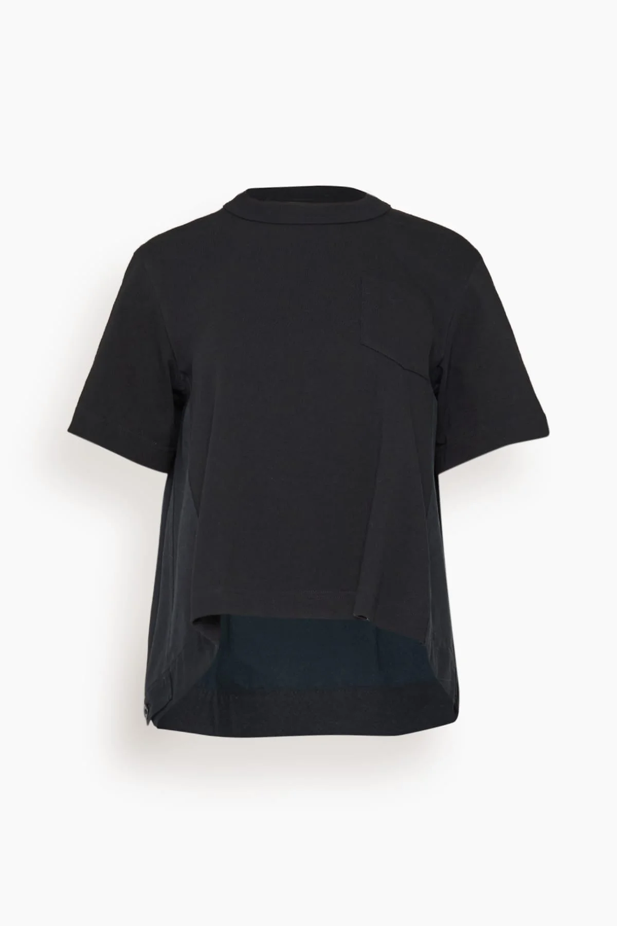 Denim x Cotton Jersey T-Shirt in Black - 1