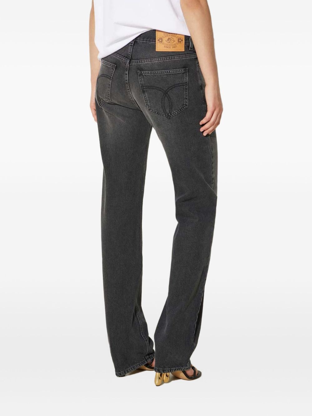 logo-patch straight jeans - 4