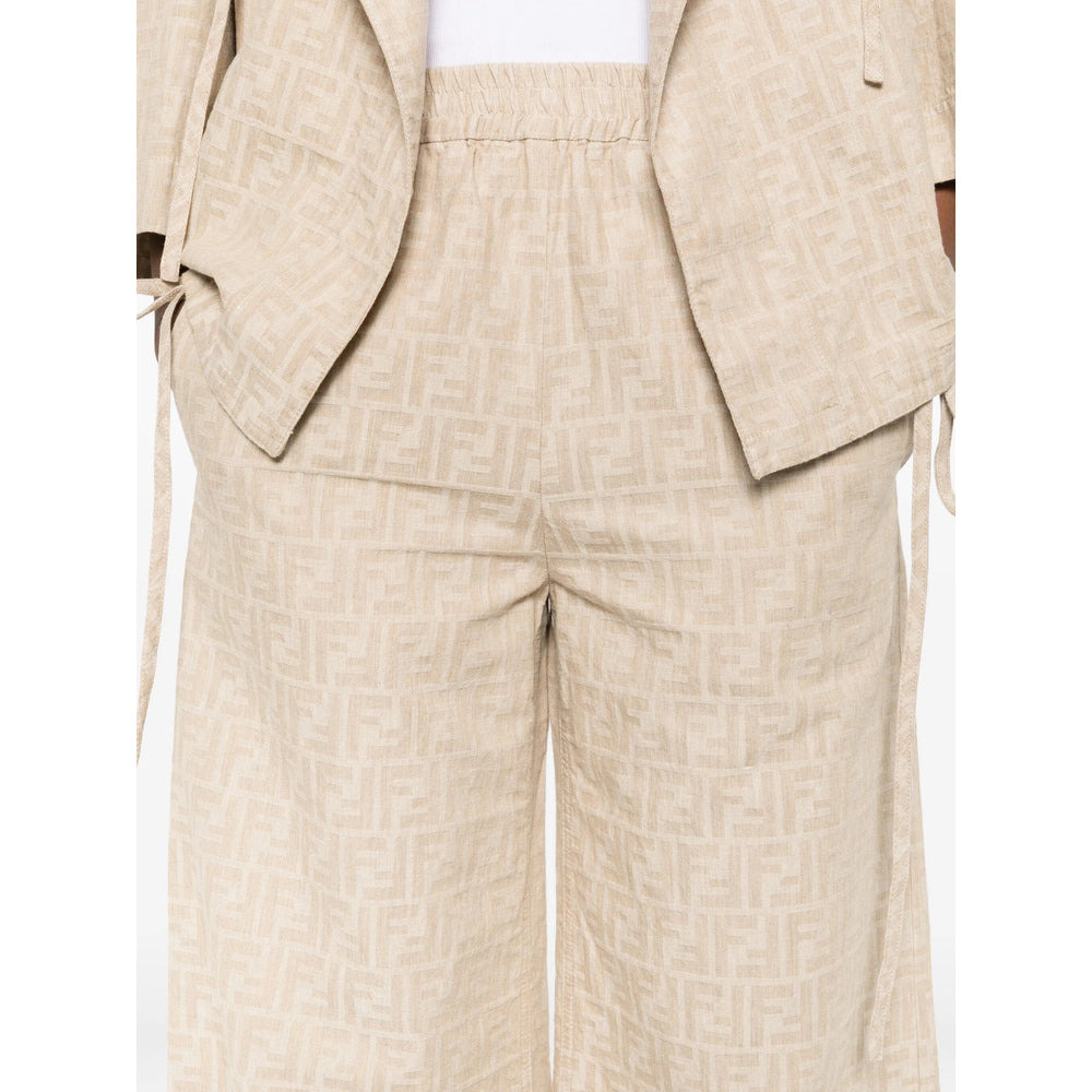 Fendi Neutrals Trousers - Palazzo Pants Women - 5