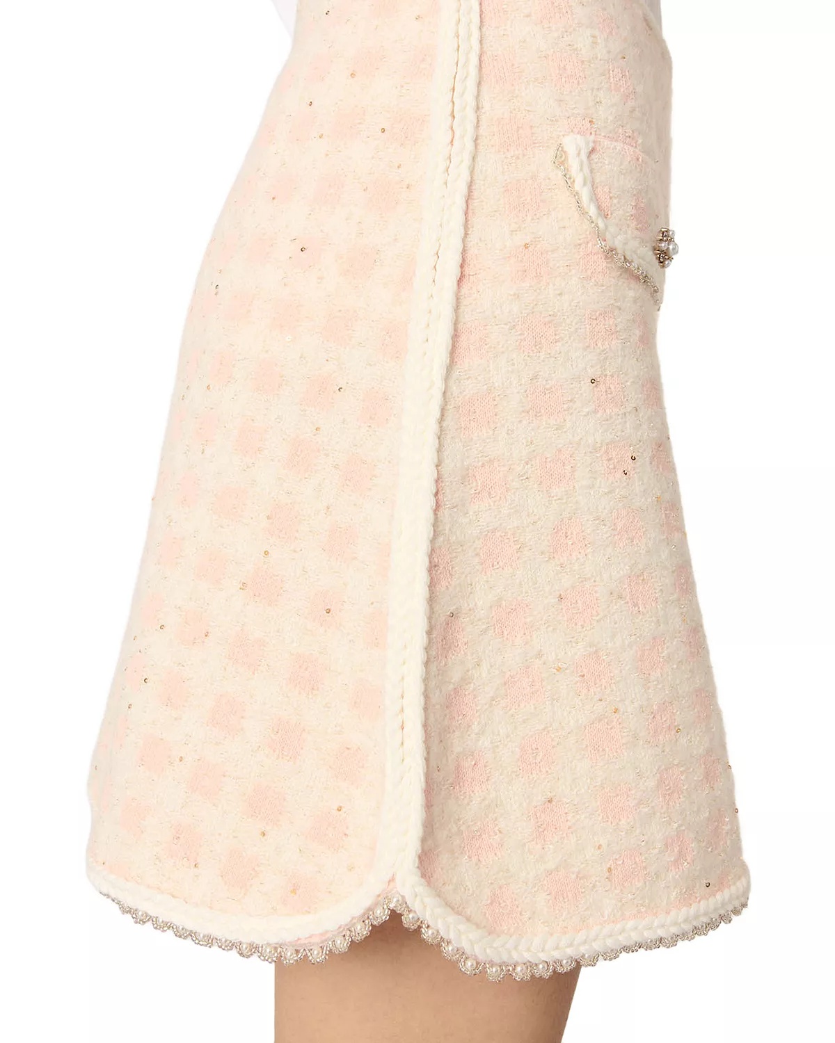 Short Tweed Effect Knit Skirt - 6