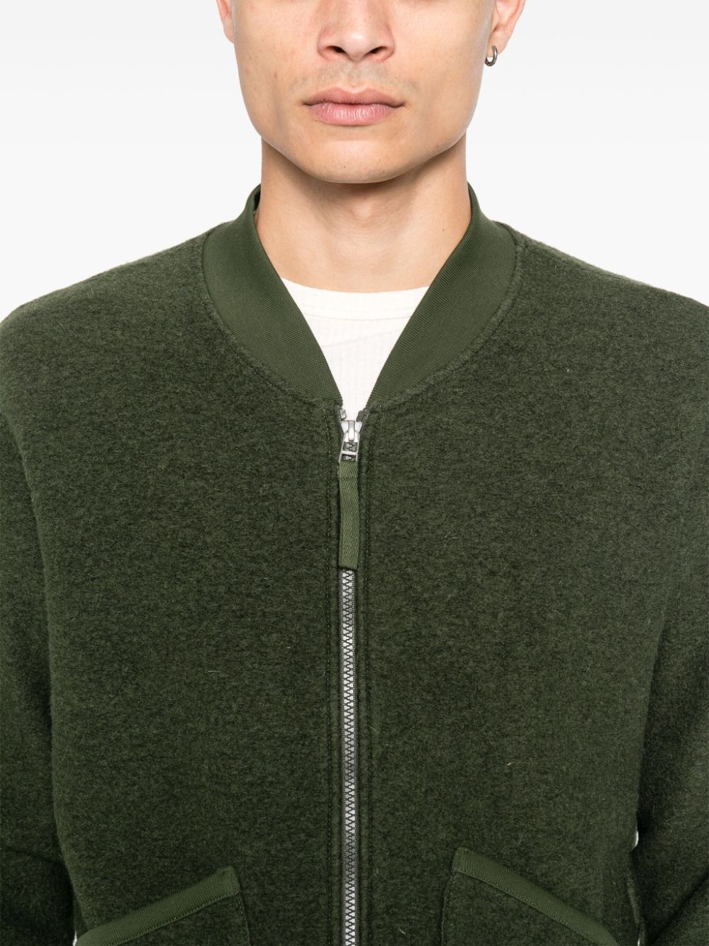 wool fleece bomber jacket - 5