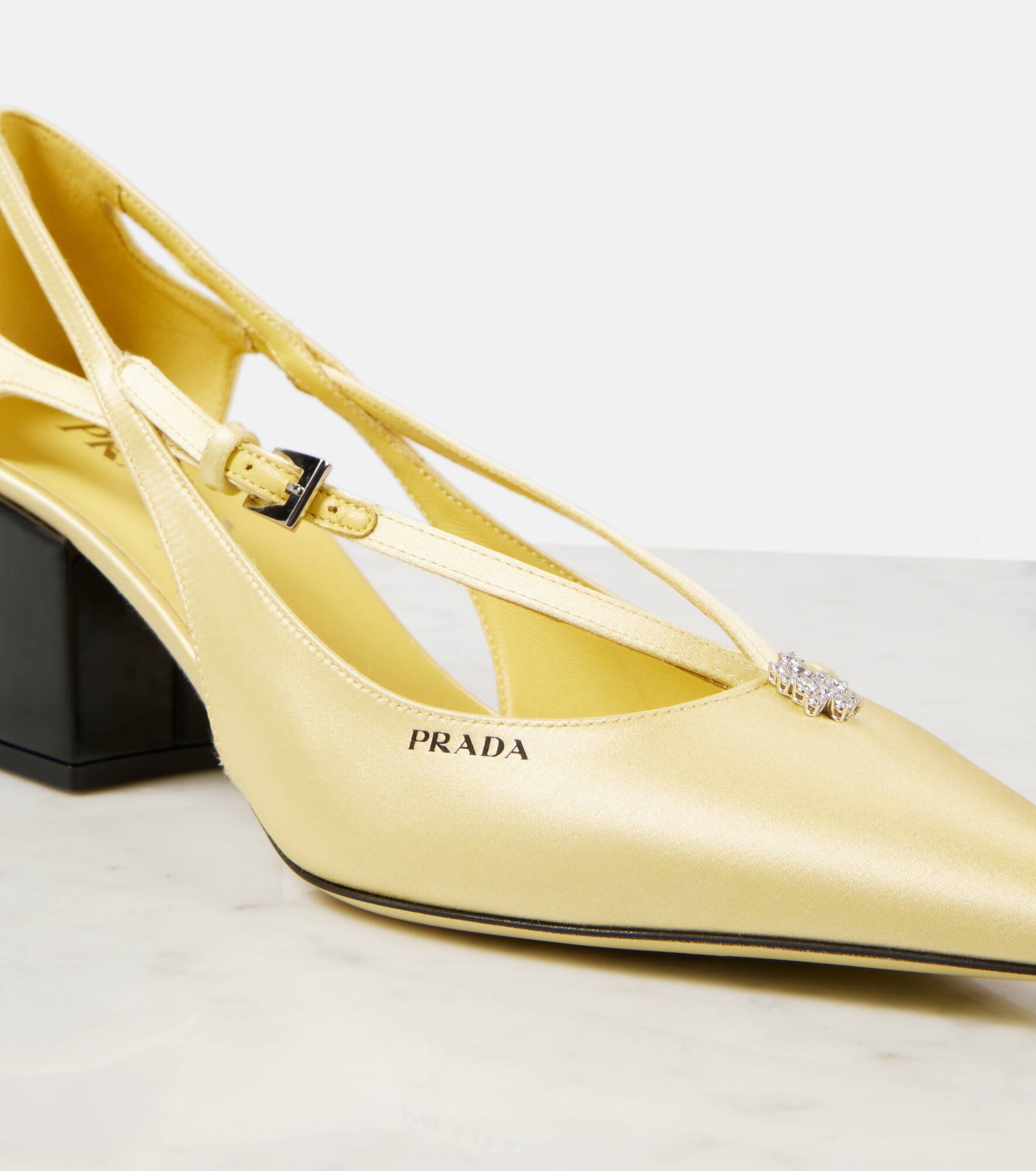 55 embellished cutout satin pumps - 5