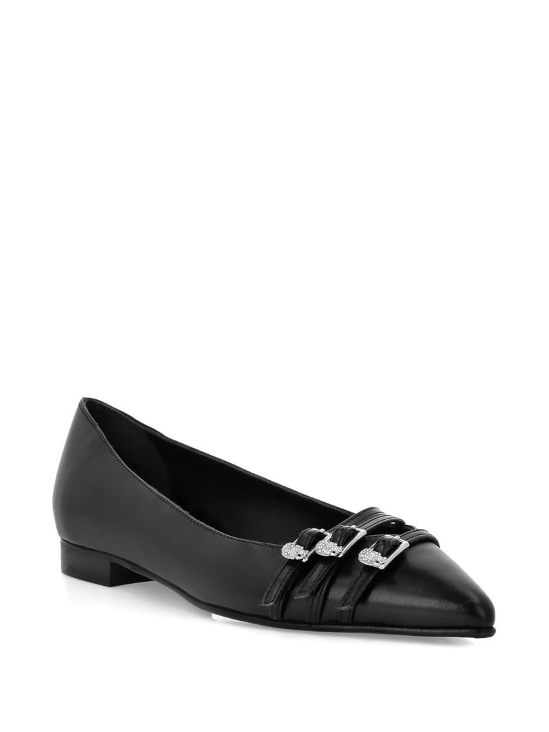 PHILIPP PLEIN buckled pointed-toe ballet flats outlook